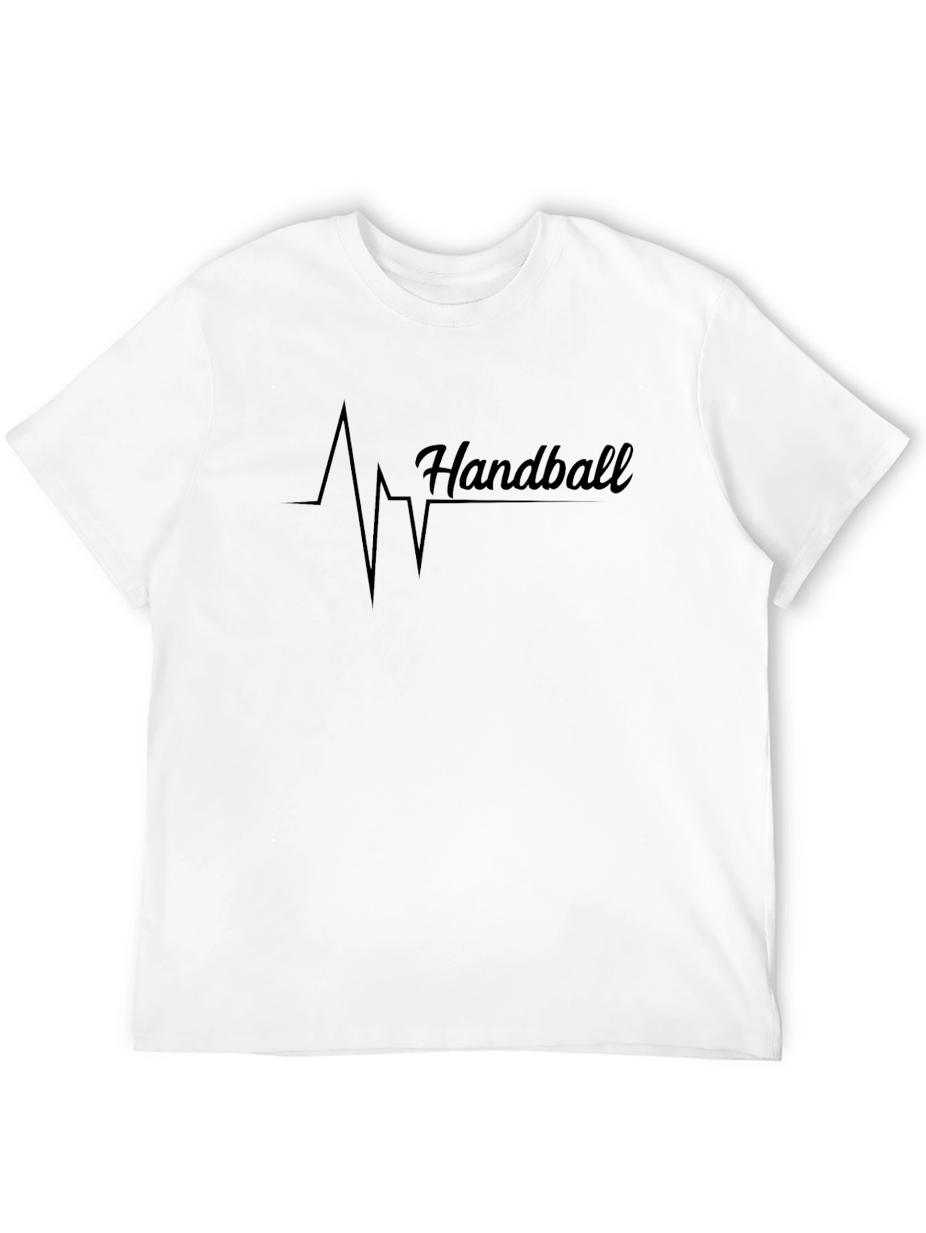Black Handball Heartbeat T-Shirt - Passionate Sports Fan Tee view 12