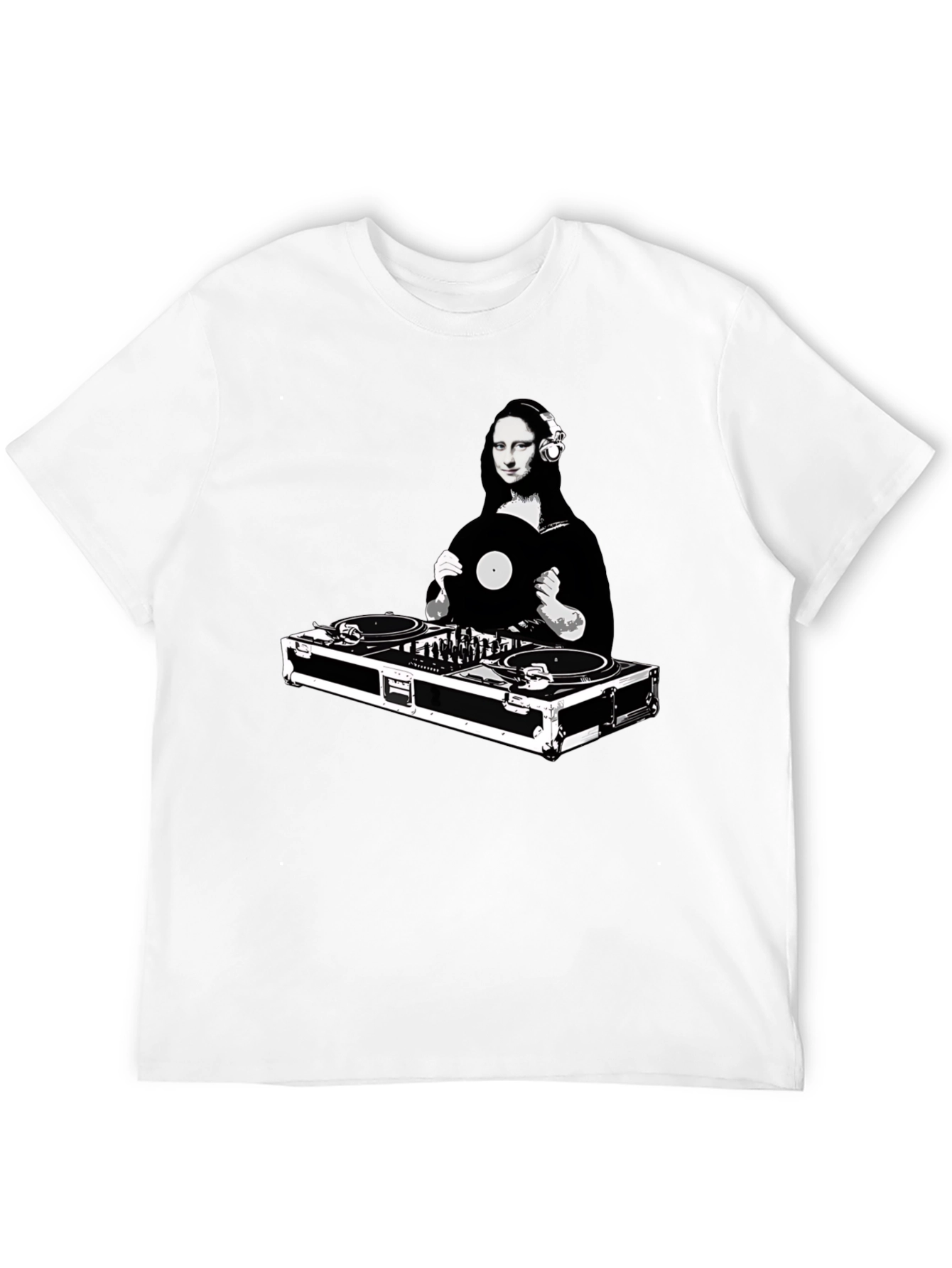 Black DJ Mona Lisa Graphic Tee - Unisex view 12