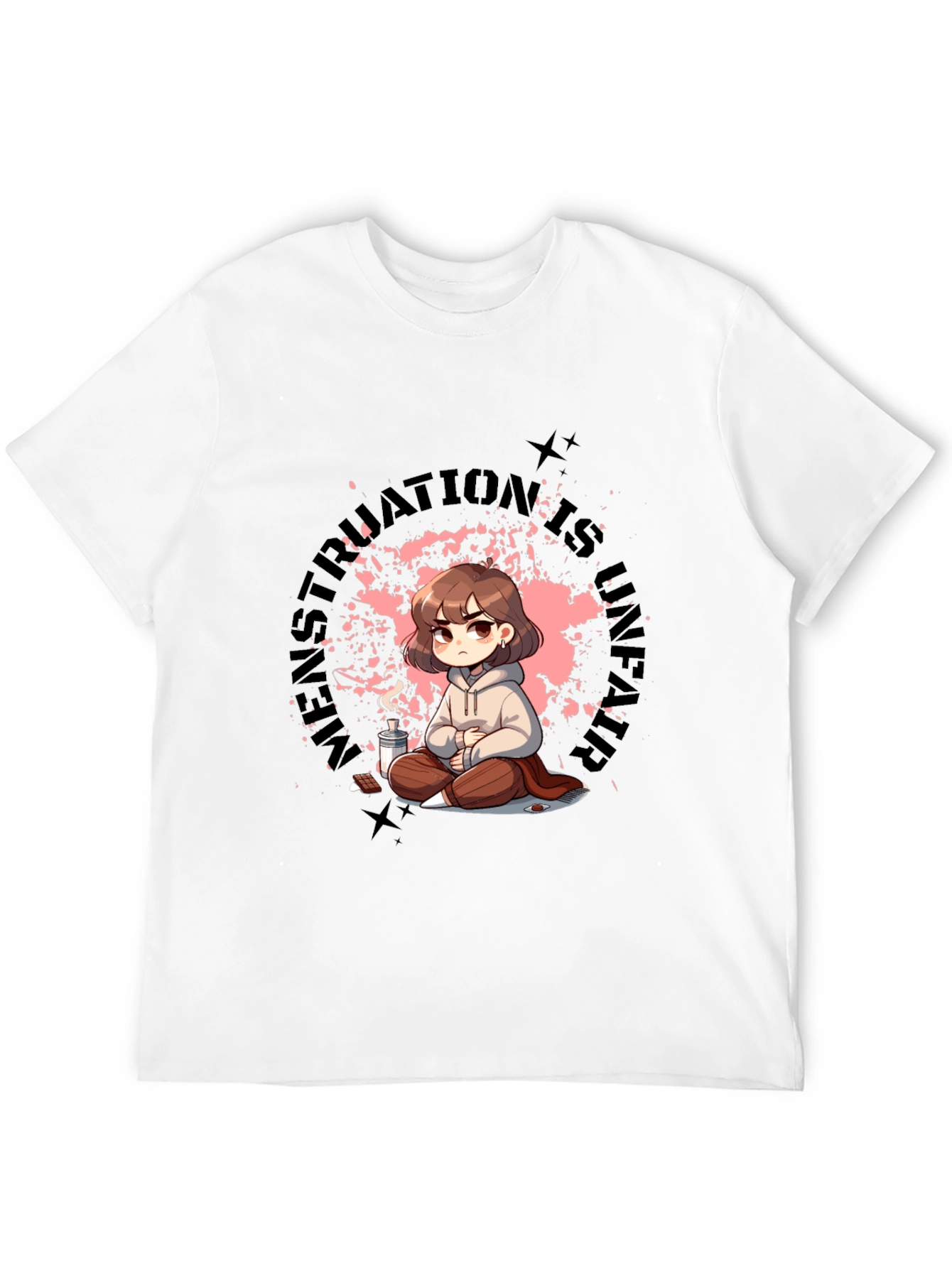 Black Unique Graphic Tee - Menstruation Is Strength view 12