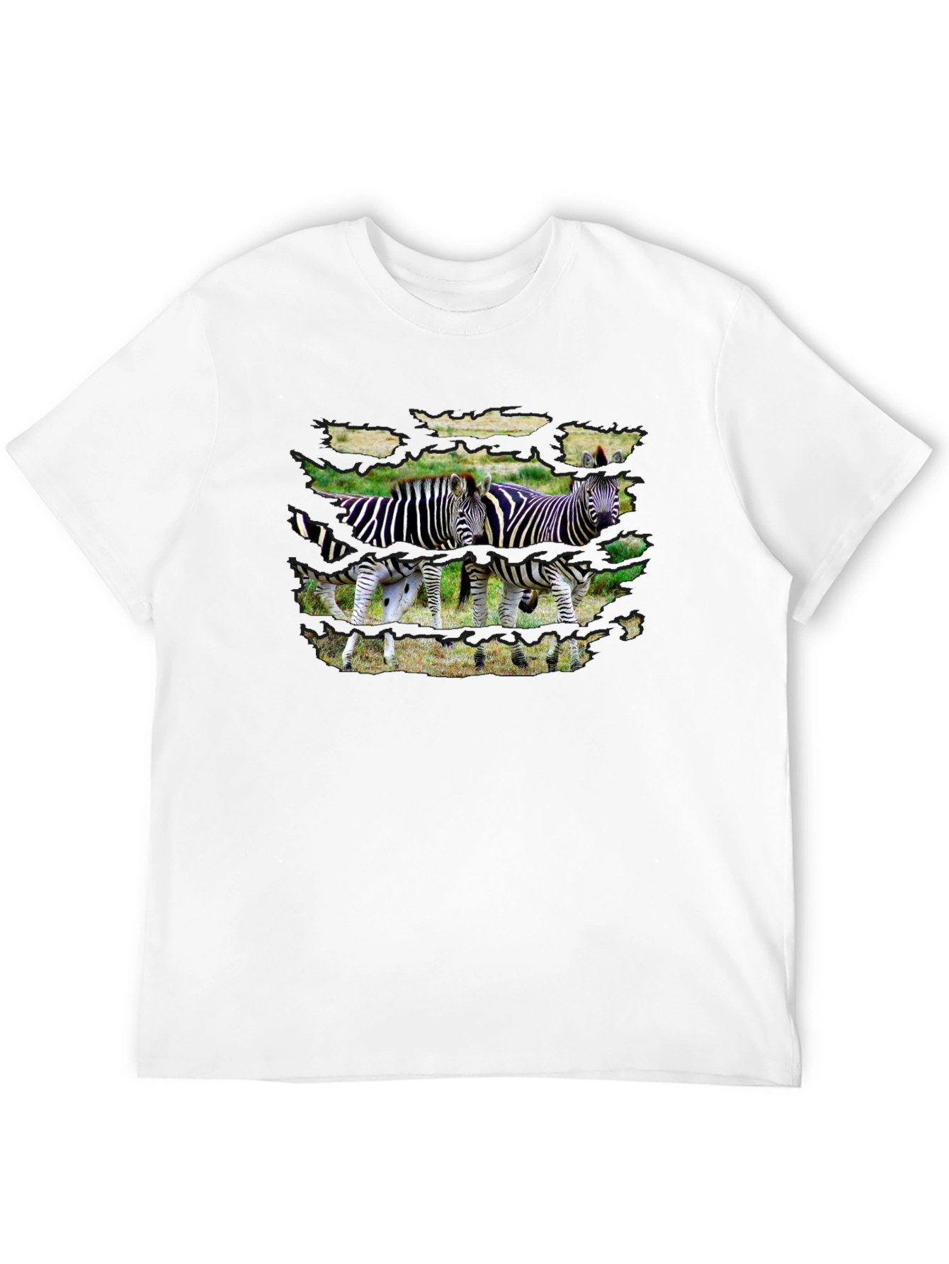 Black Zebra Print Black T-Shirt view 12