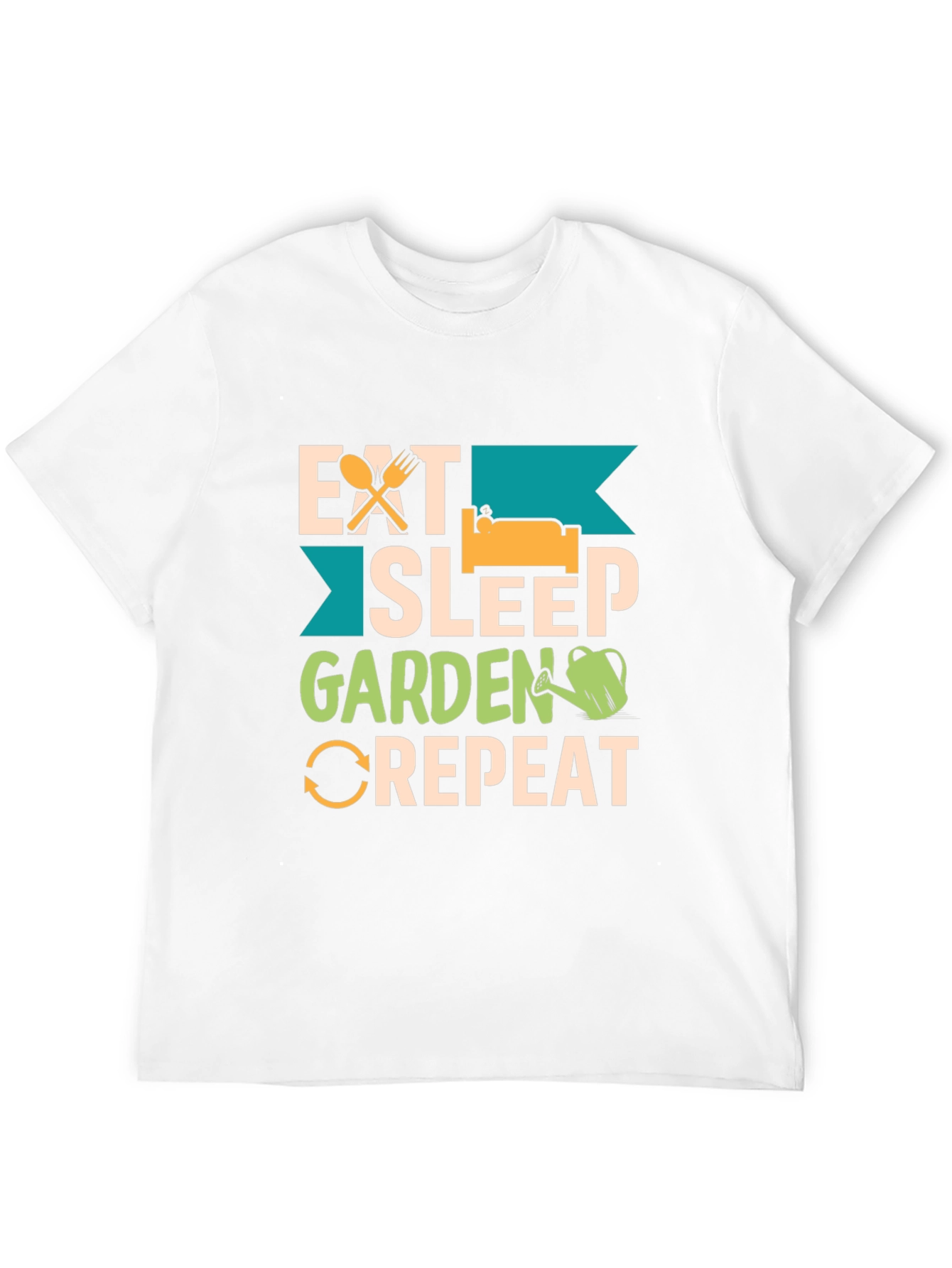 Black Eat Sleep Garden Repeat Graphic T-Shirt view 12