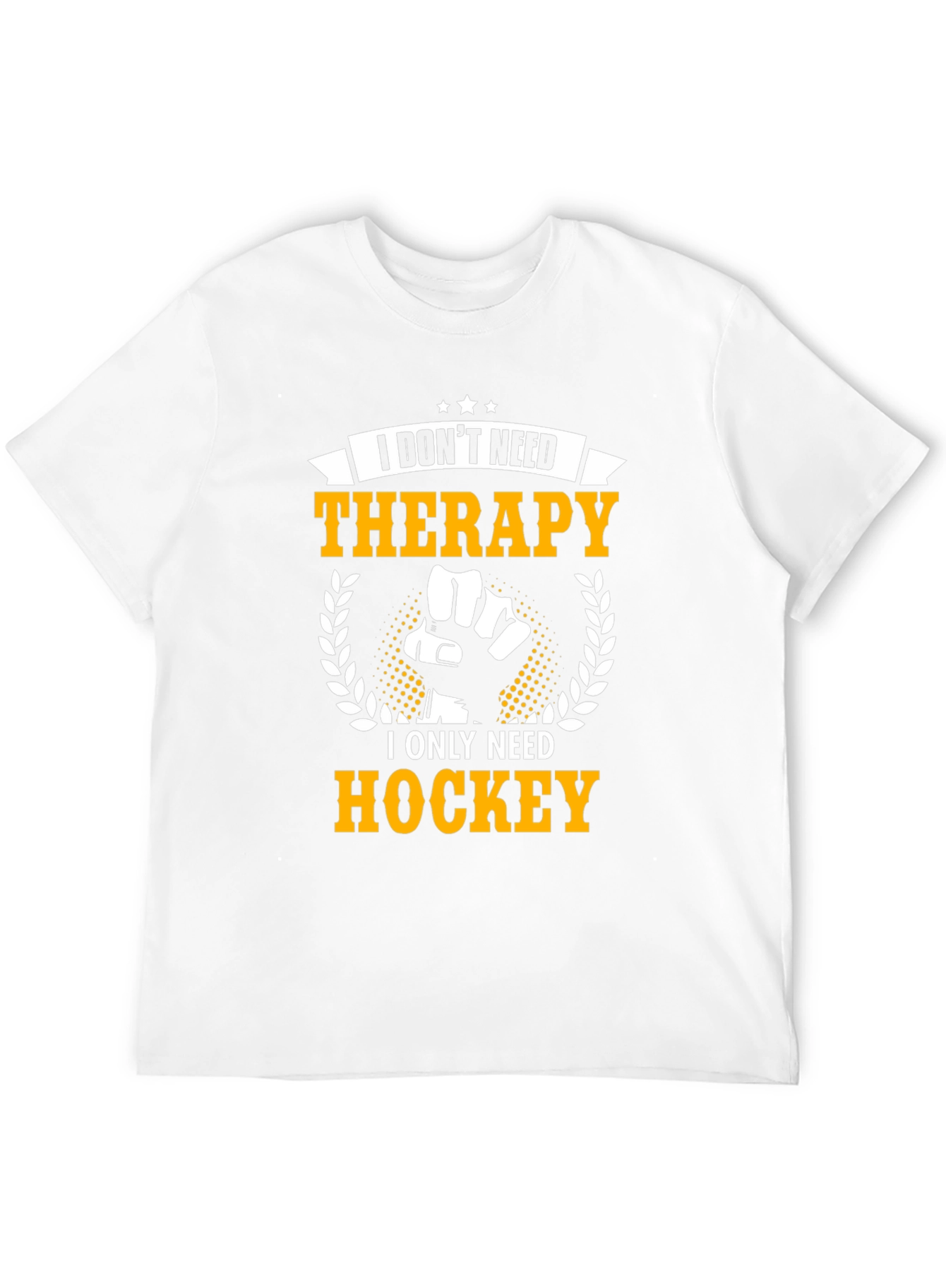 Black Hockey Therapy T-Shirt - Black, Graphic Tee view 12
