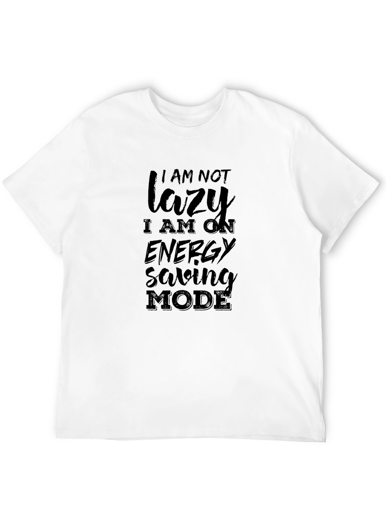 Black Funny Energy Saving Mode Black T-Shirt view 12