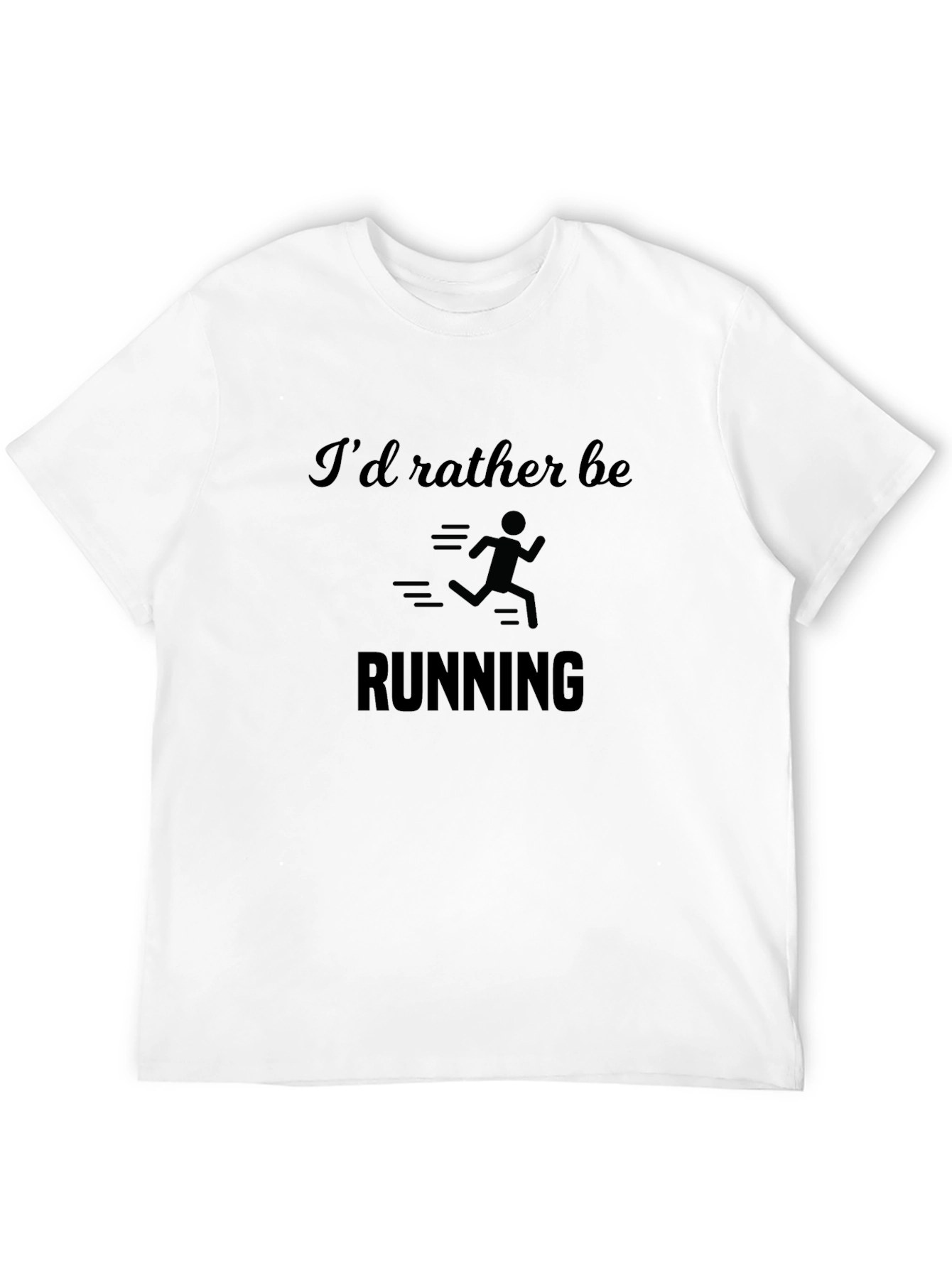 Black I'd Rather Be Running Black T-Shirt view 12