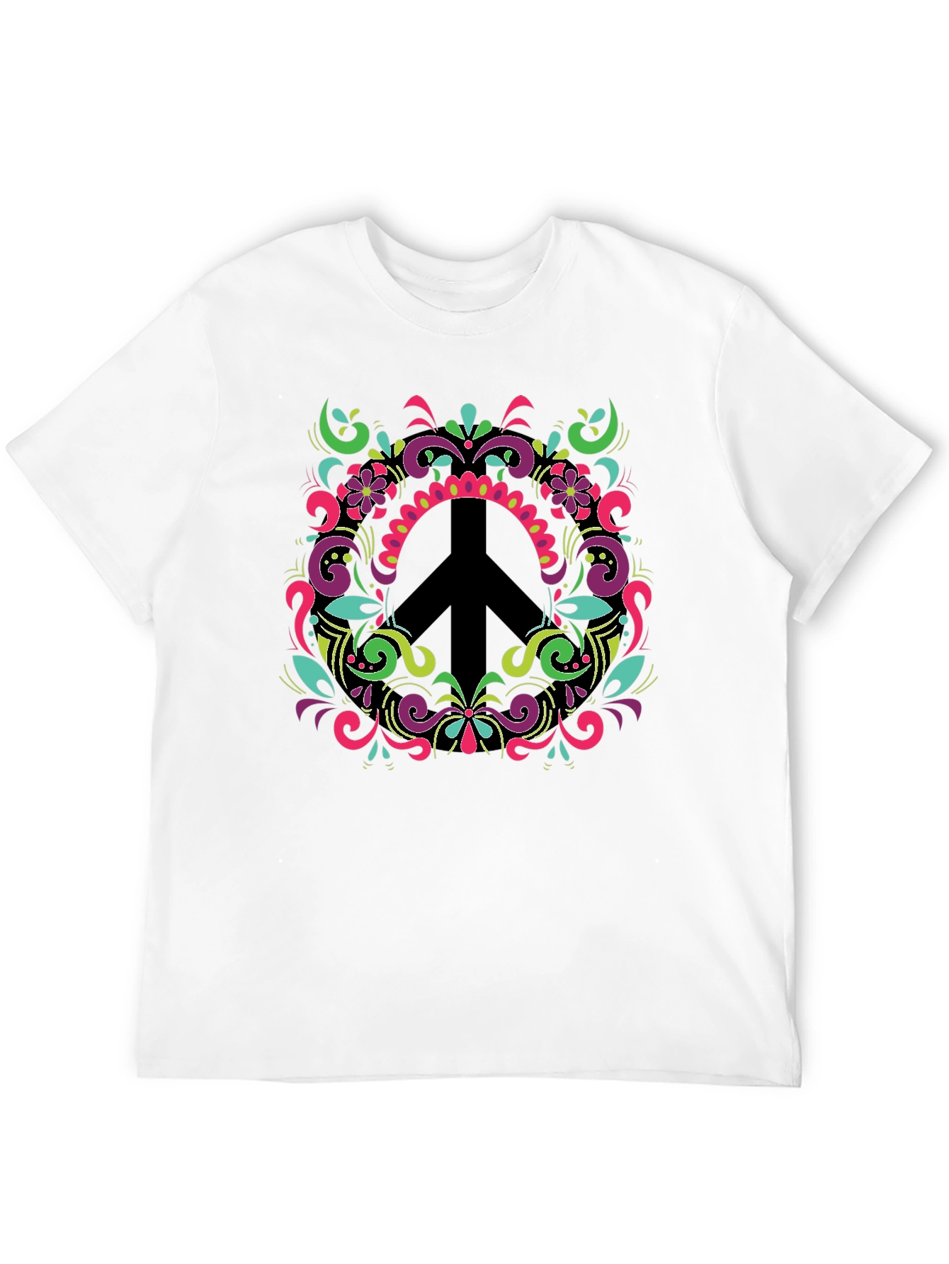 Black Groovy Peace Sign T-Shirt view 12