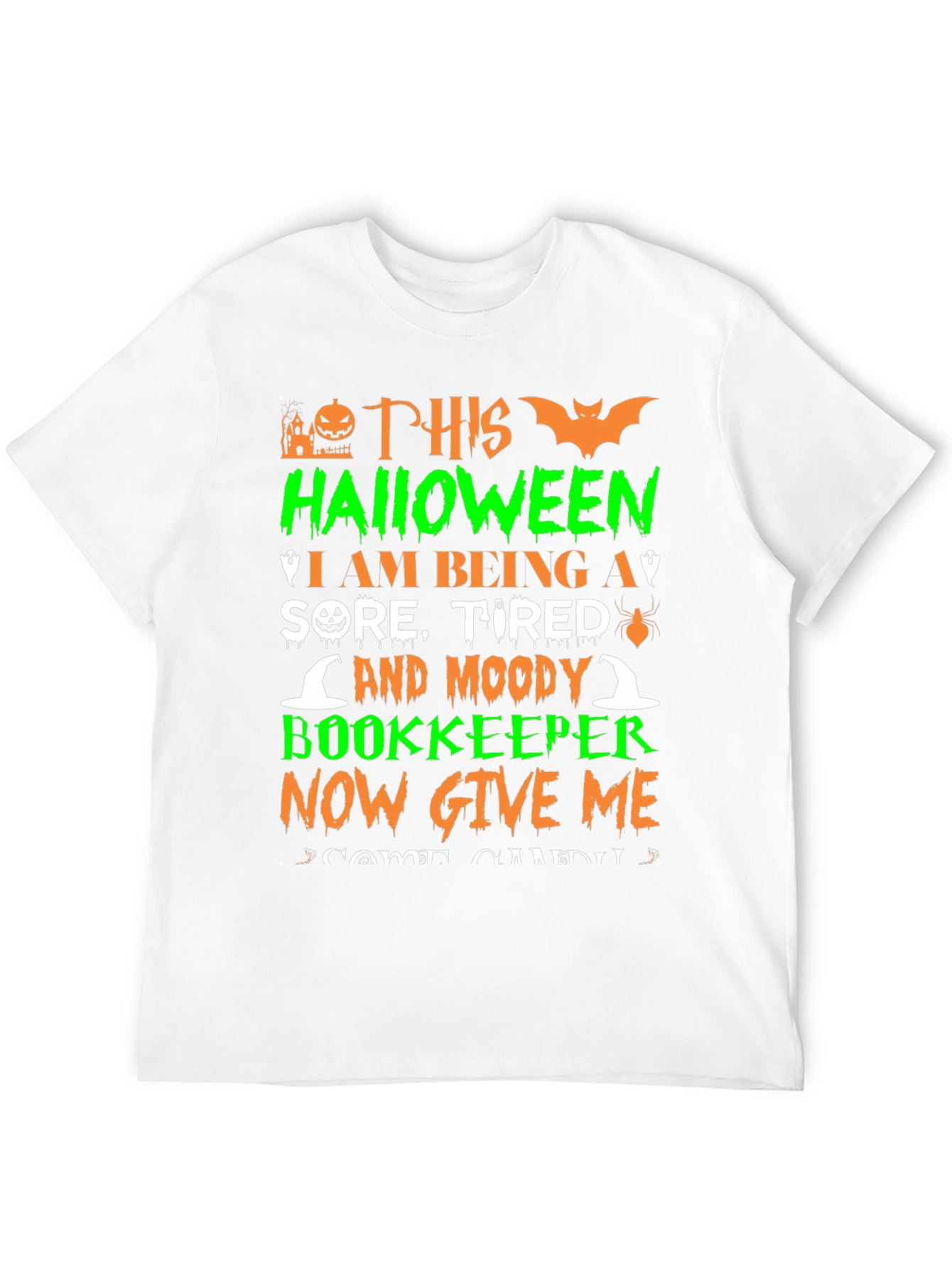 Black Halloween Bookkeeper T-Shirt view 12