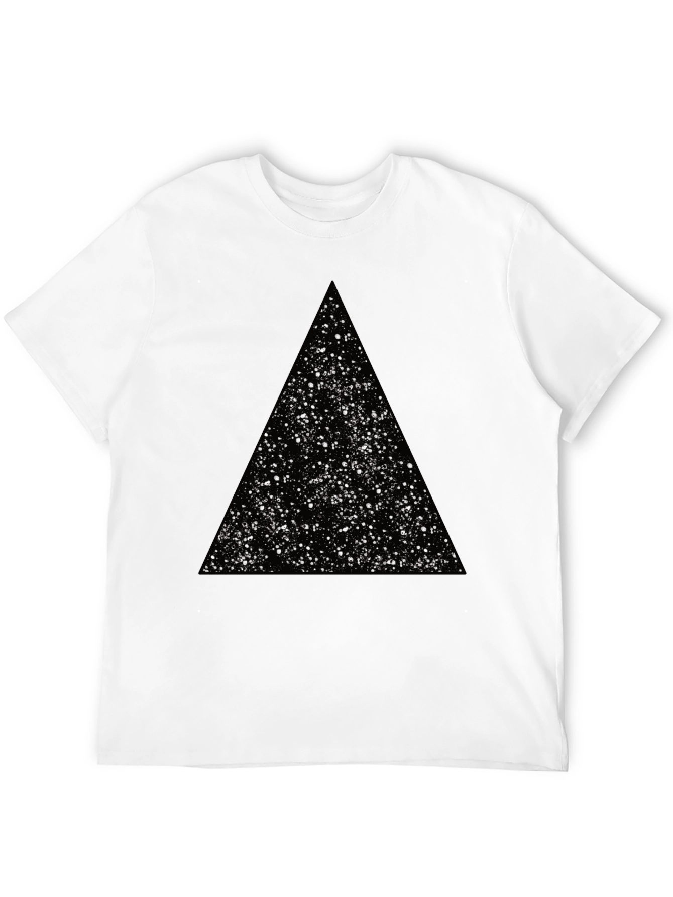 Black Cosmic Triangle Black Tee - Modern Graphic T-Shirt view 12