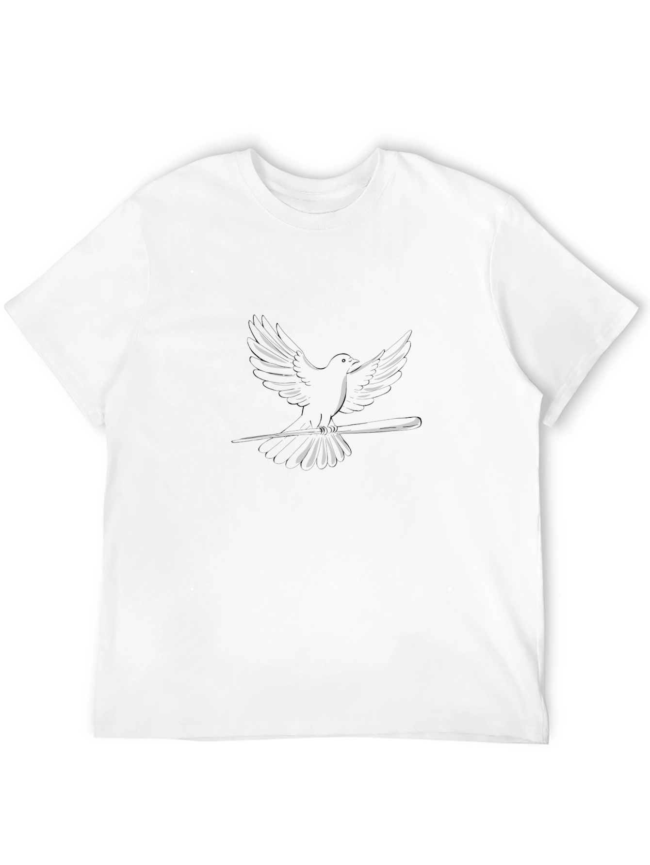 Black Dove on Branch Graphic Tee - Casual Black T-Shirt view 12