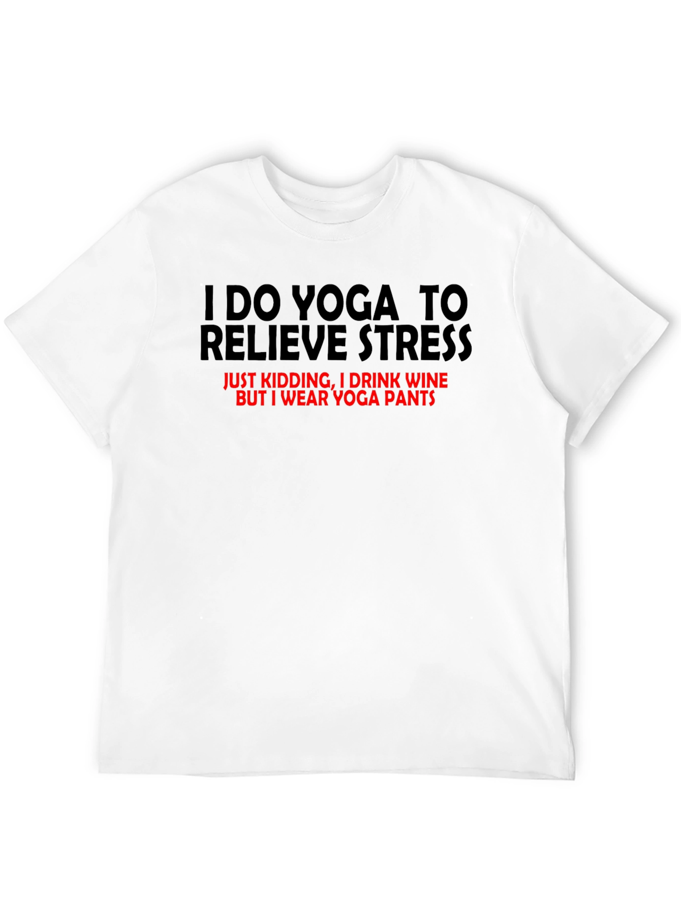 Black Funny Yoga Wine T-Shirt: Relieve Stress in Style view 12