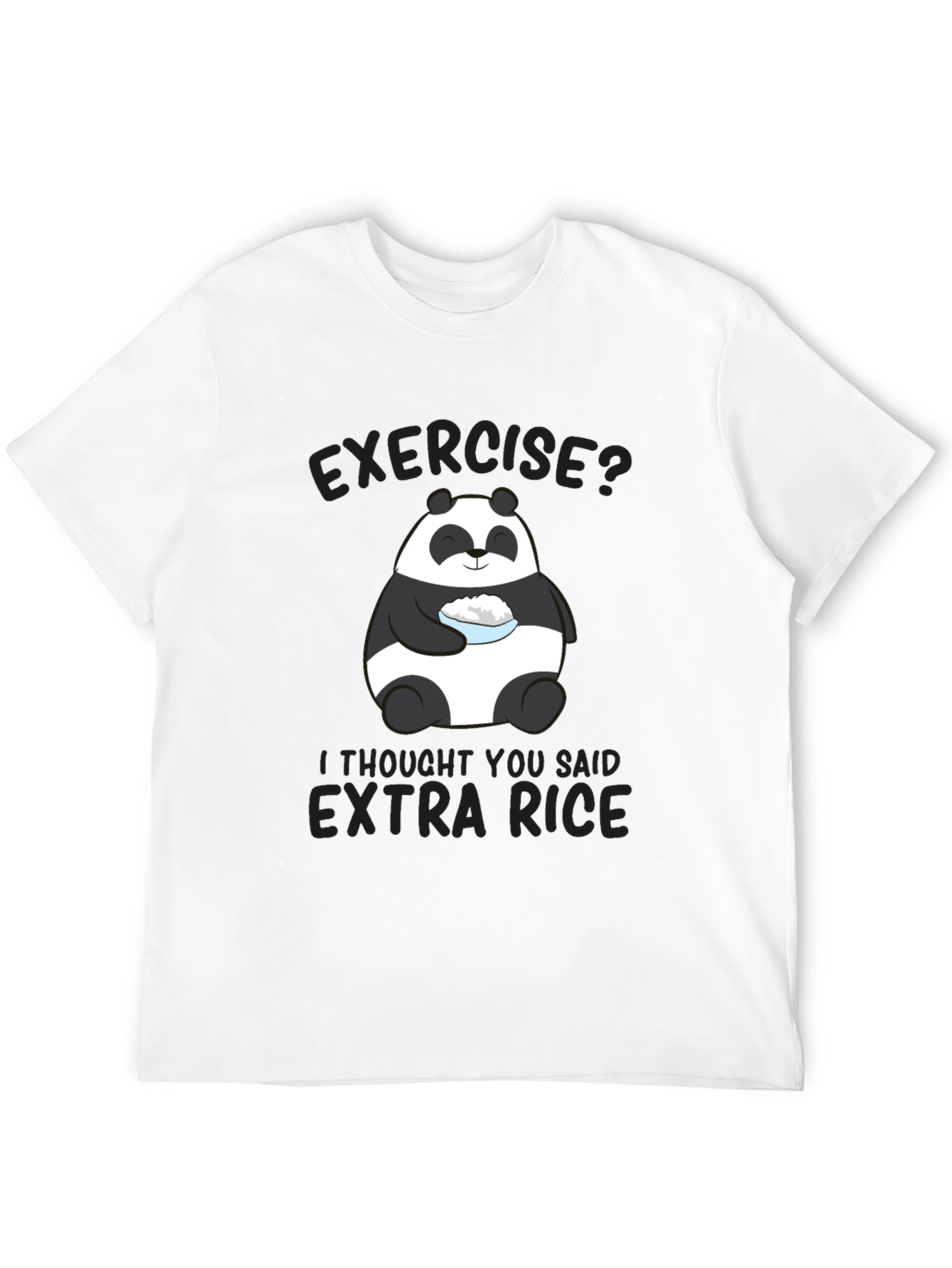 Black Exercise? Extra Rice Panda Graphic T-Shirt view 12