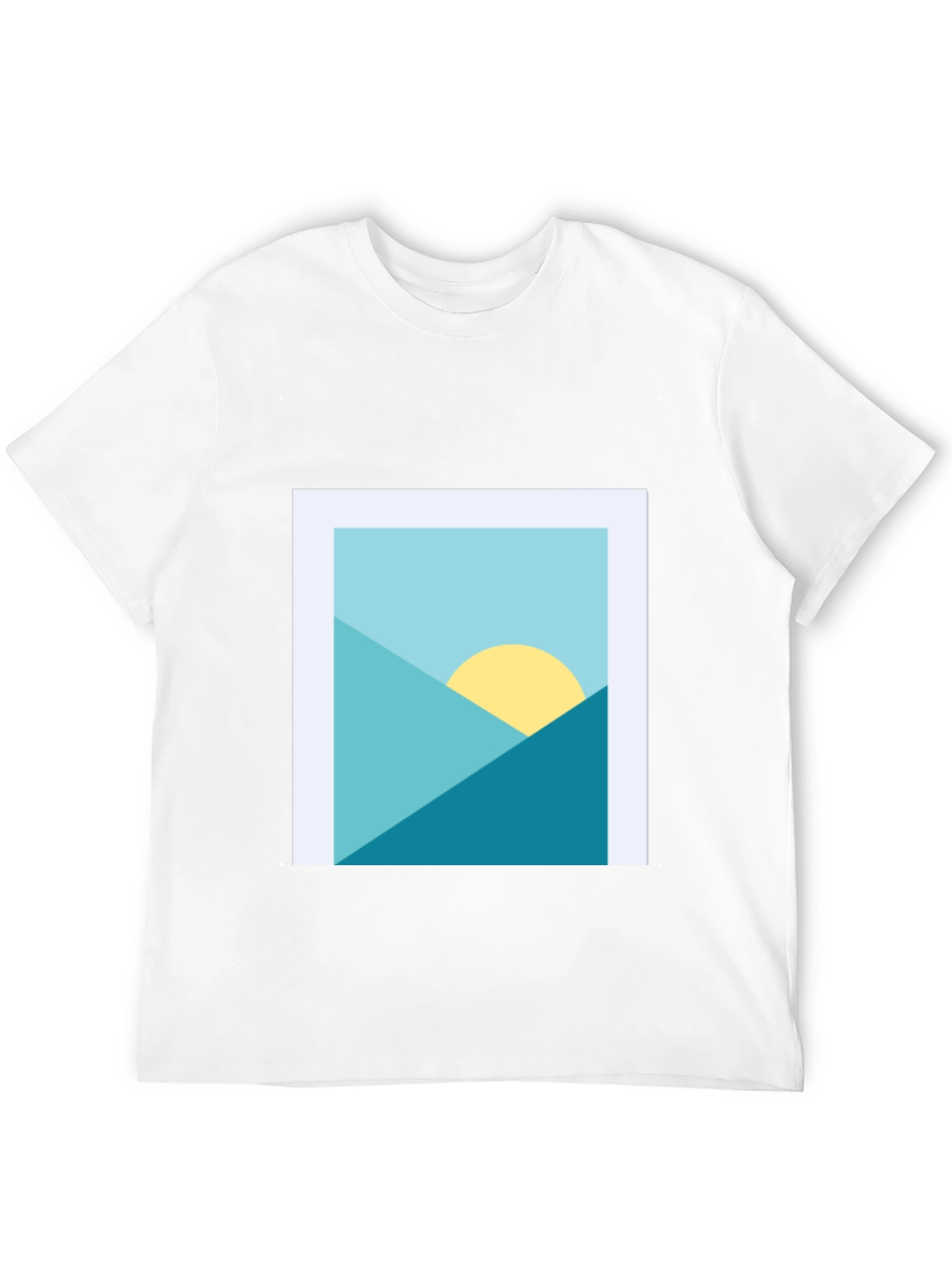 Black Geometric Landscape Graphic Tee - Modern Art Shirt view 12