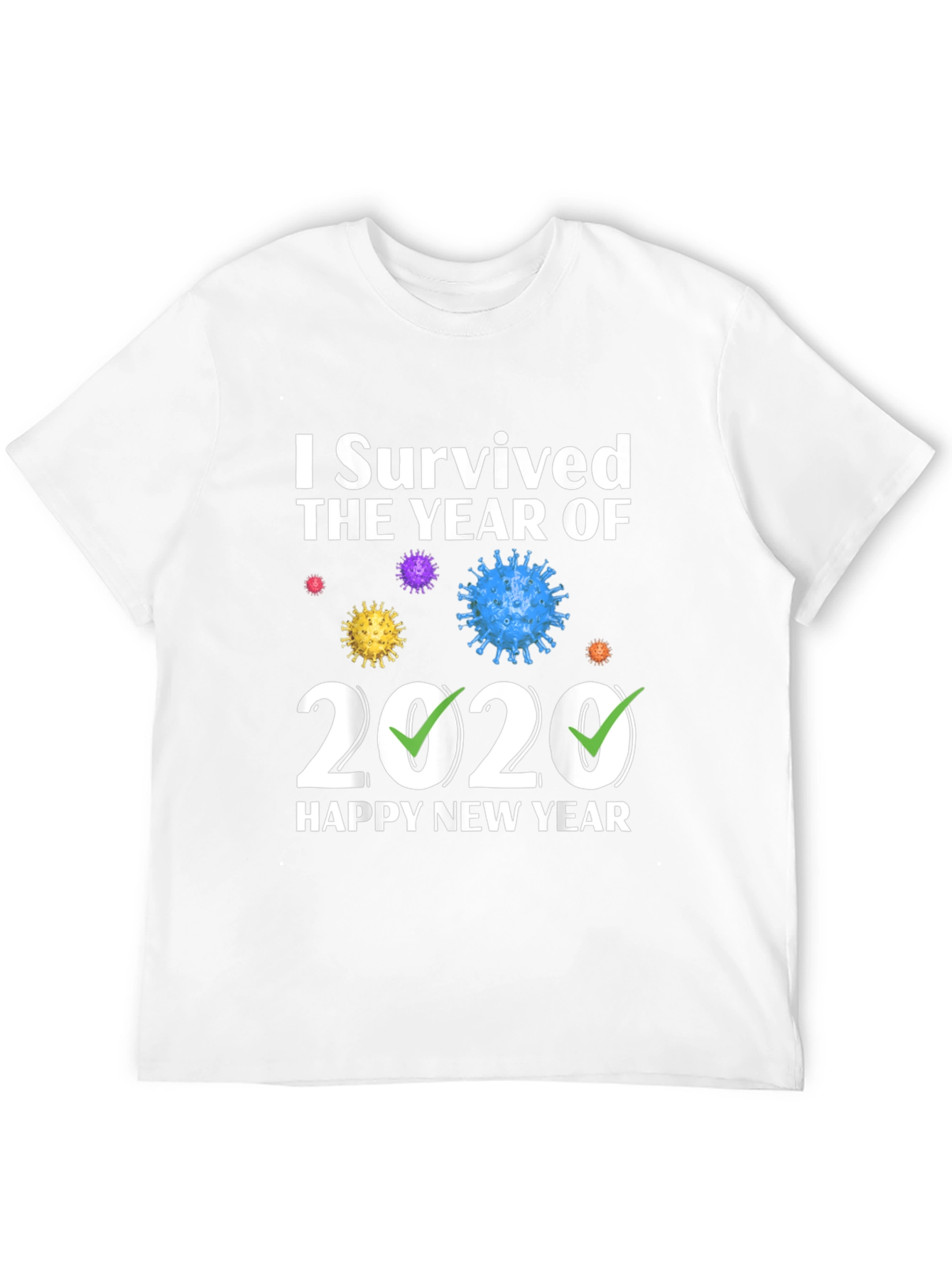 Black I Survived 2020 Happy New Year T-Shirt view 12