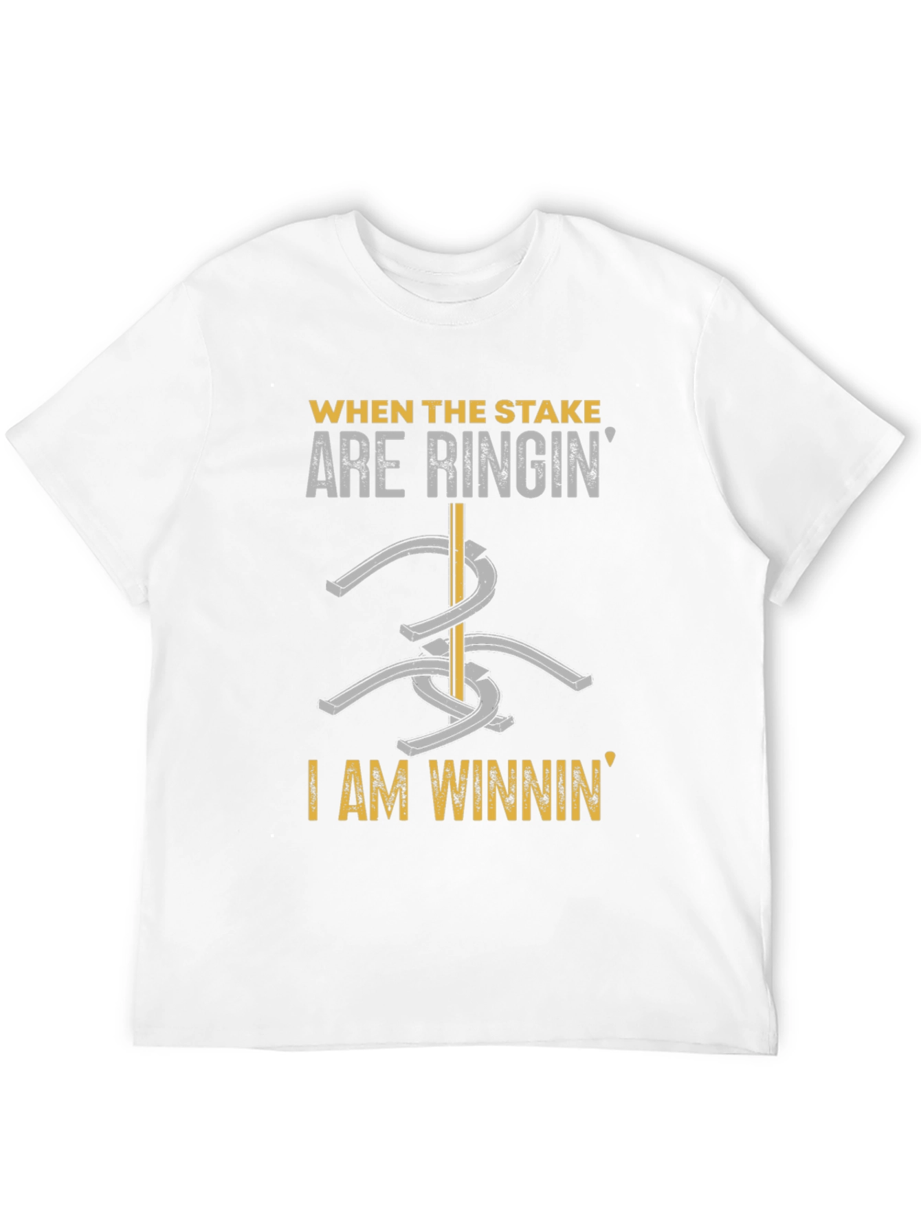 Black Horseshoe Ringin' T-Shirt - I am Winnin' Design view 12
