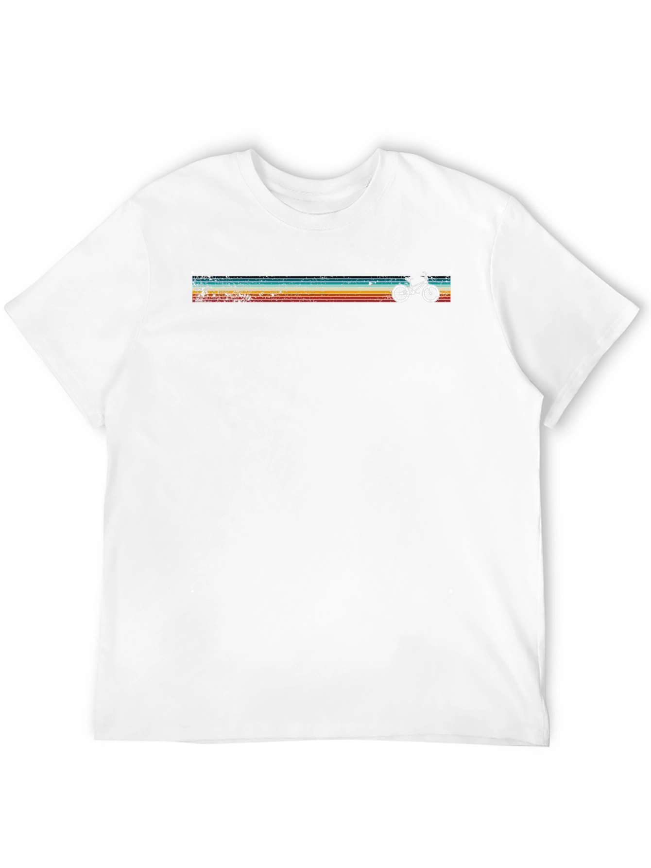 Black Retro Stripe Bike Graphic Tee - Cool Casual Style view 12