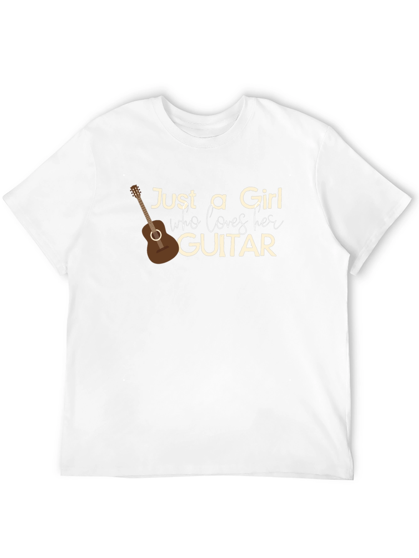 Black Just a Girl Who Loves Her Guitar Graphic T-Shirt view 12