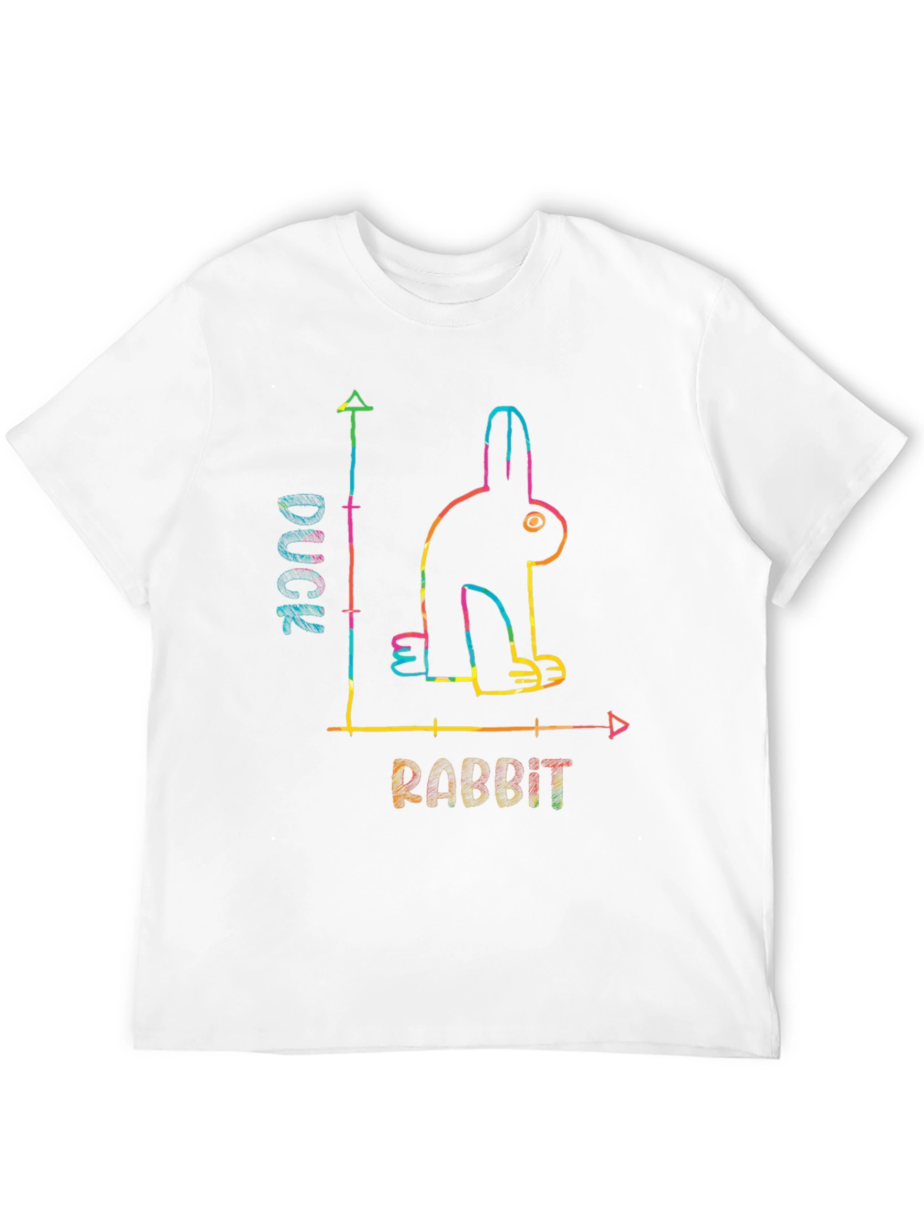 Black Duck or Rabbit? Optical Illusion Graphic T-Shirt view 12