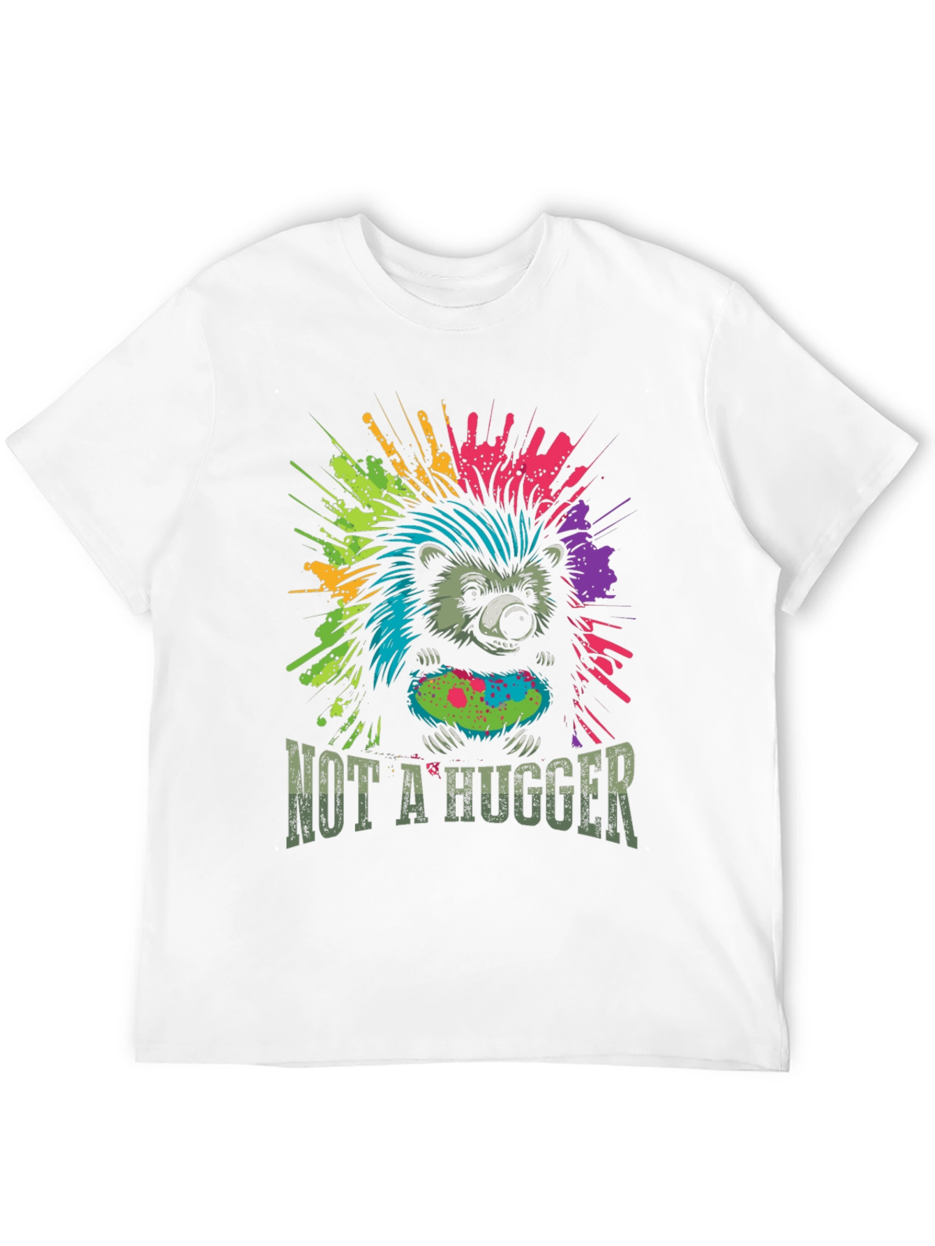 Black Not A Hugger Hedgehog Graphic Tee view 12