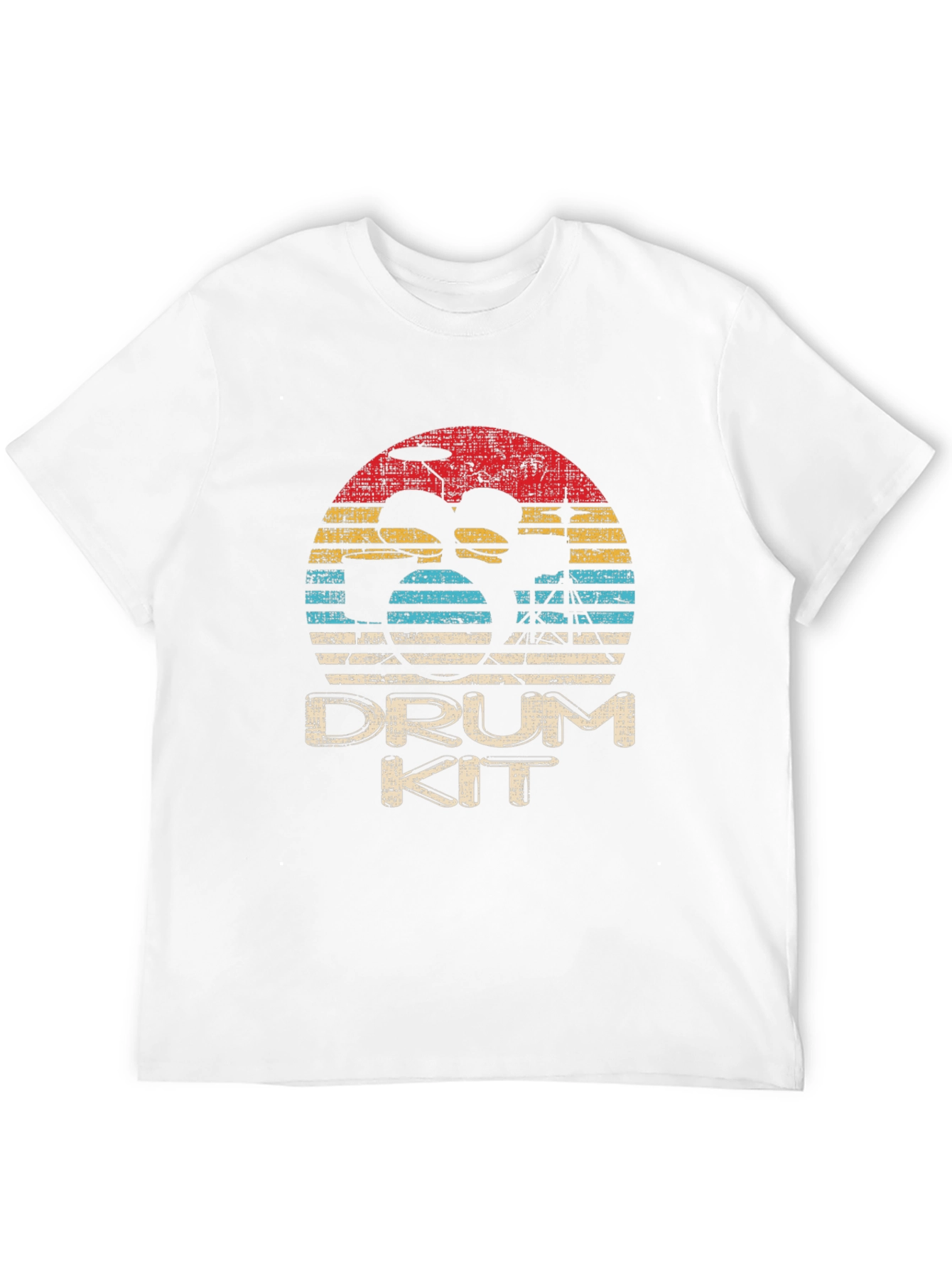 Black Retro Drum Kit T-Shirt - Vintage Style view 12