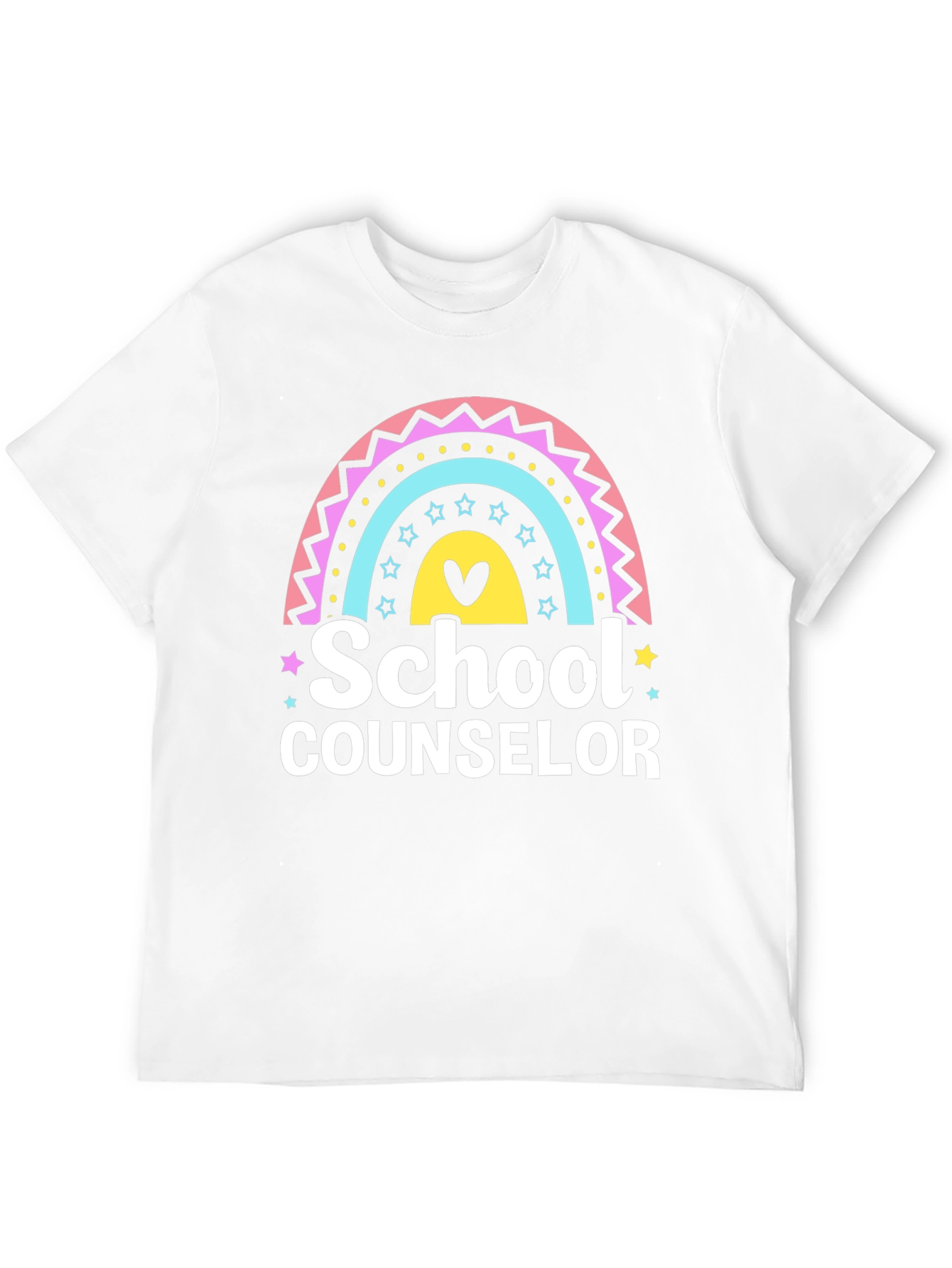 Black School Counselor Rainbow Graphic T-Shirt view 12