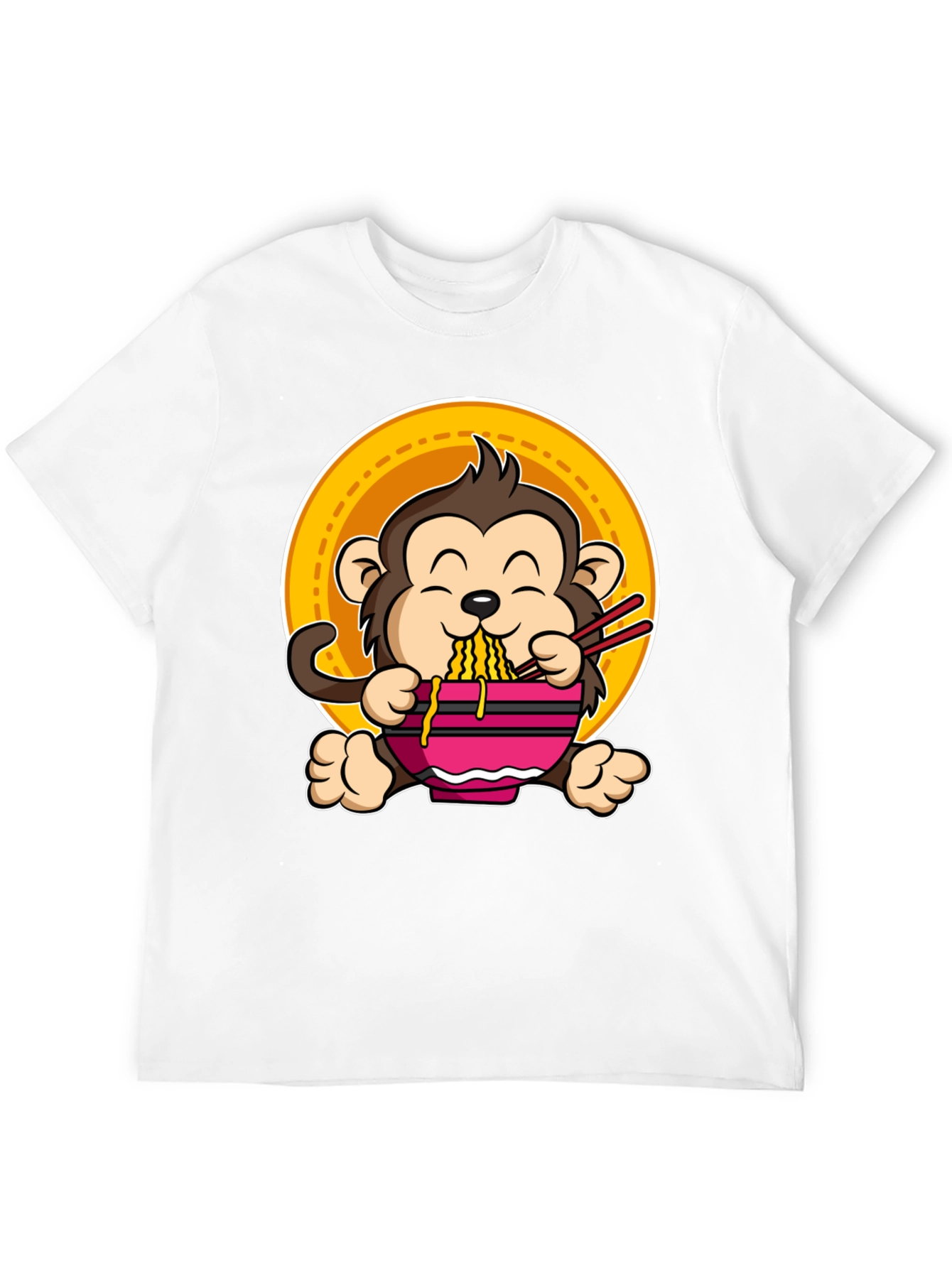 Black Monkey Ramen T-Shirt - Cute & Funny Design view 12