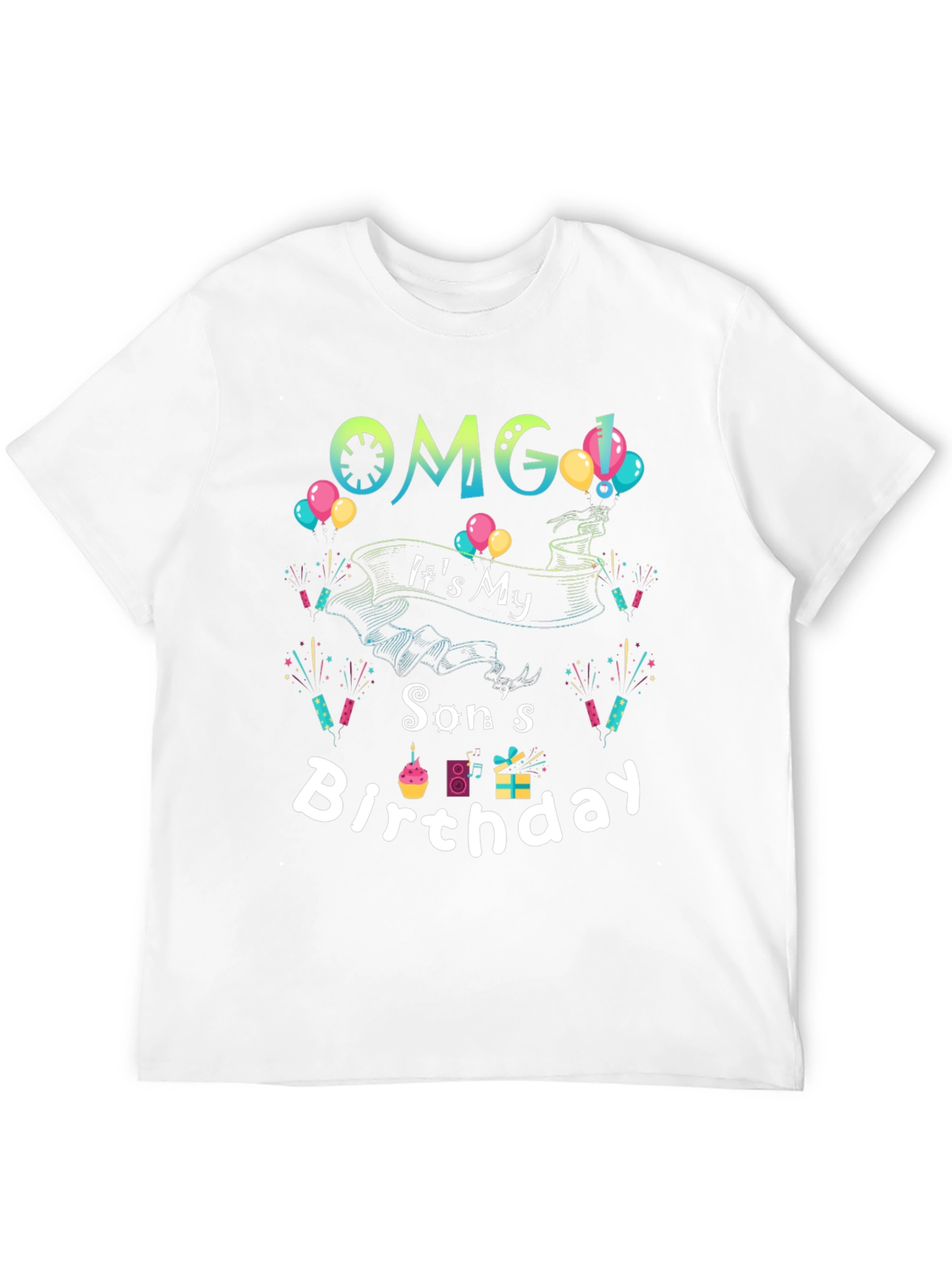 Black OMG It's My Son's Birthday T-Shirt view 12