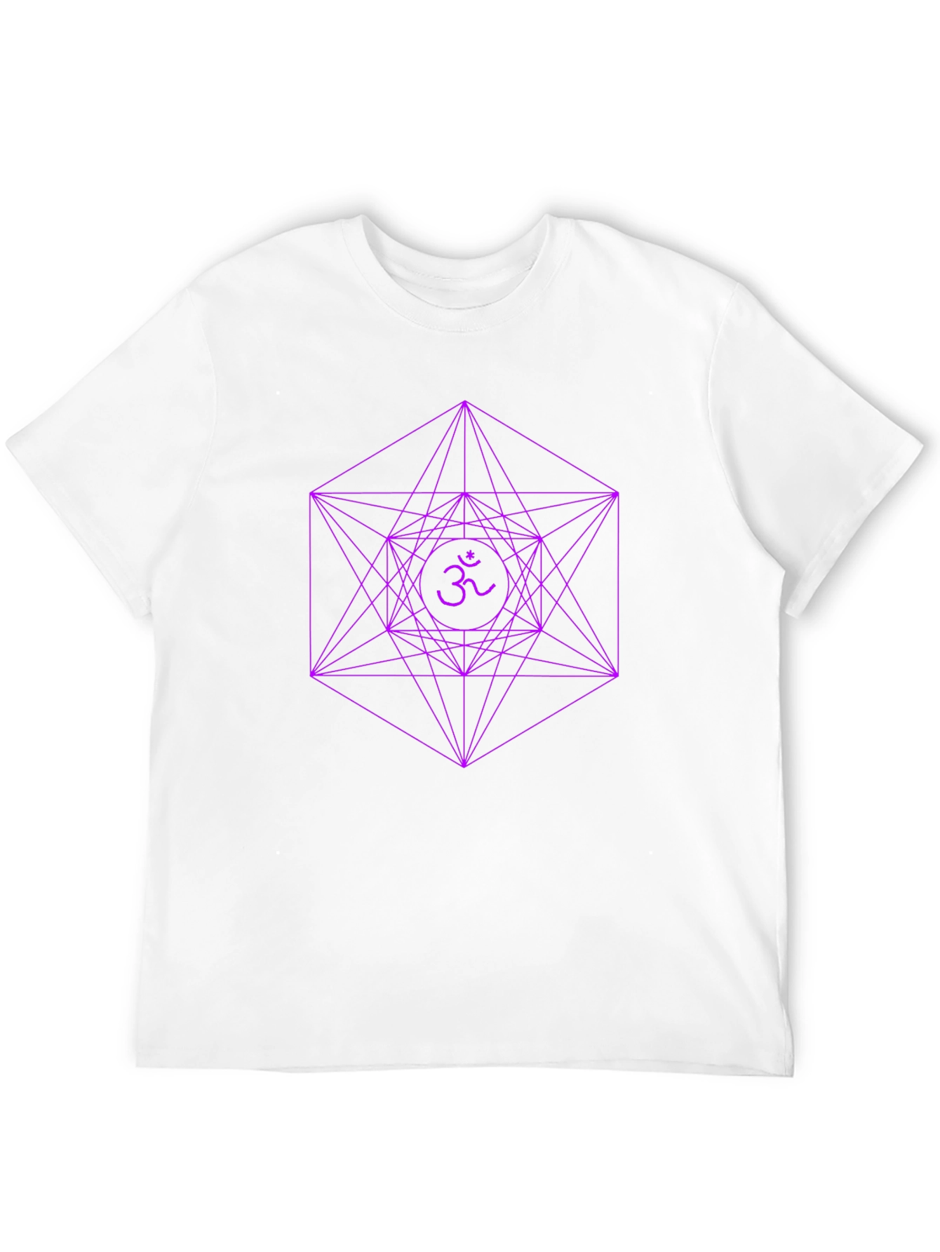 Black Geometric Om T-Shirt - Sacred Geometry Design view 12