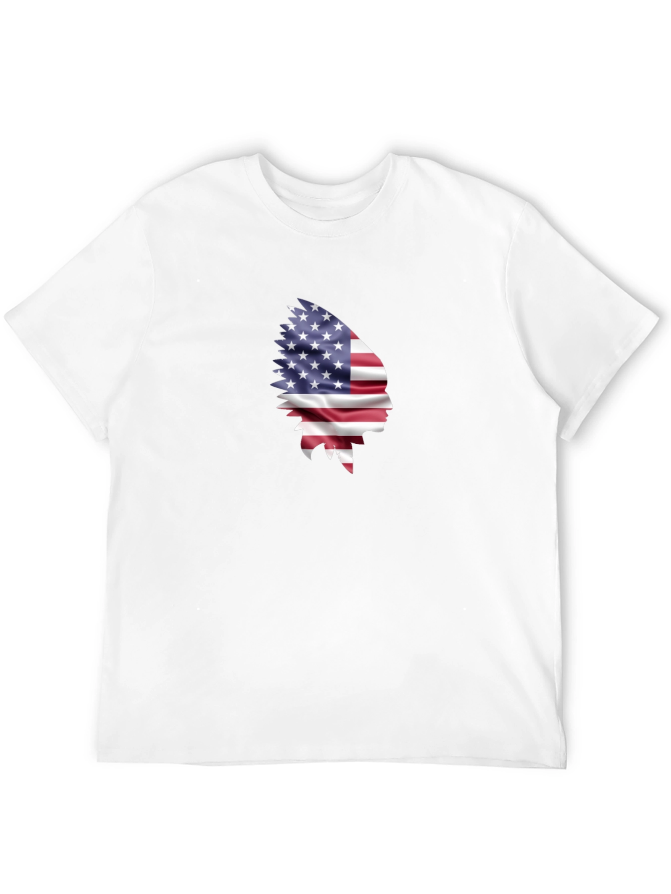 Black American Flag Indian Chief Graphic Tee view 12