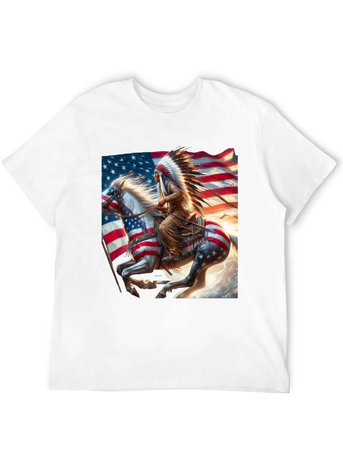 Black Native American Flag T-Shirt view 12