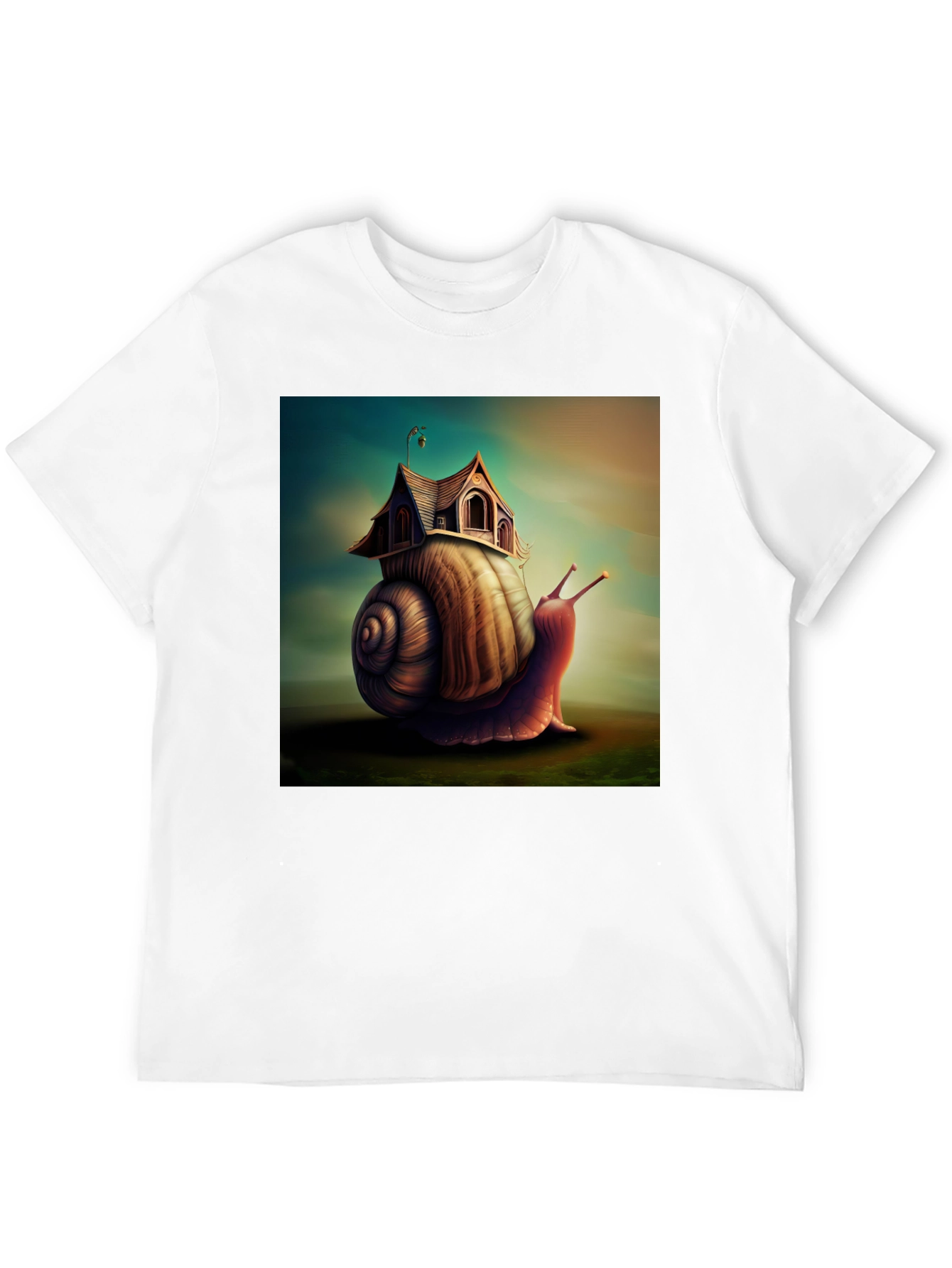 Black Whimsical Snail House Tee view 12