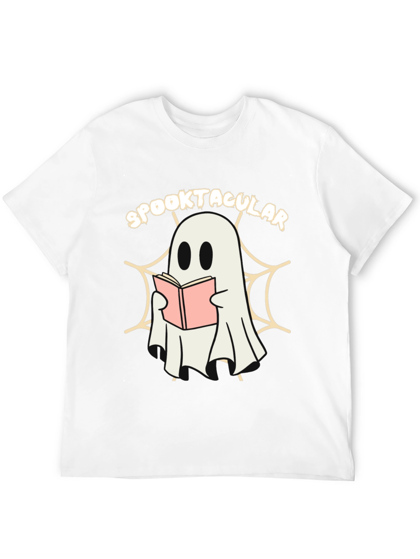 Black Spooktacular Ghost Reading Book T-Shirt view 12