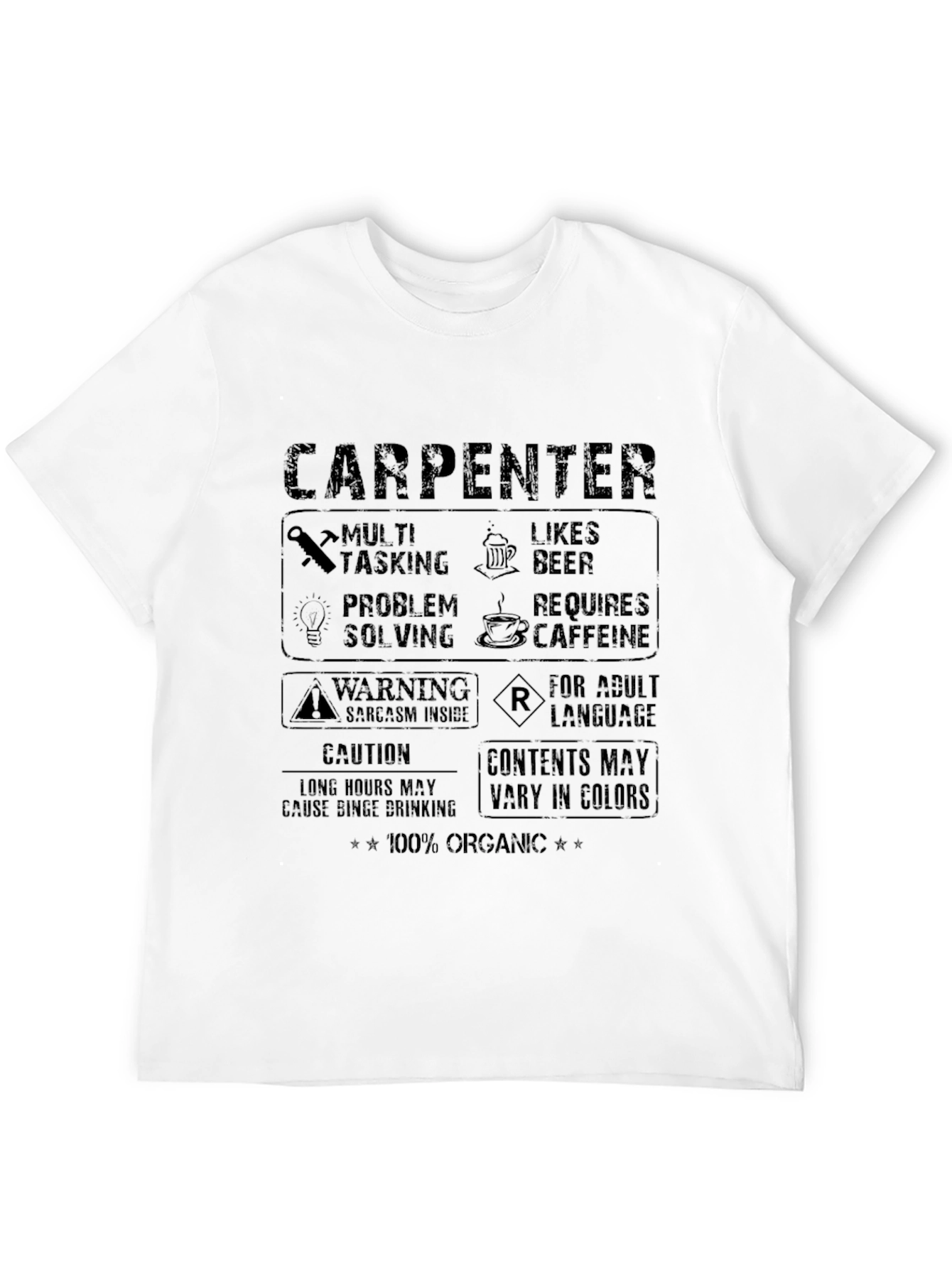 Black Carpenter Humor Graphic T-Shirt view 12
