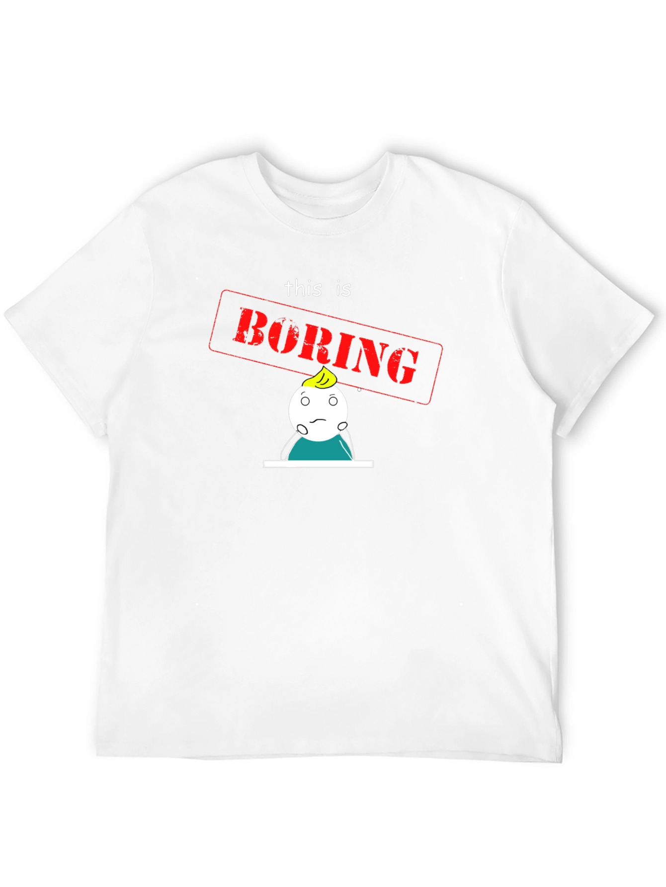 Black Boring Graphic Tee - Black Cotton T-Shirt view 12
