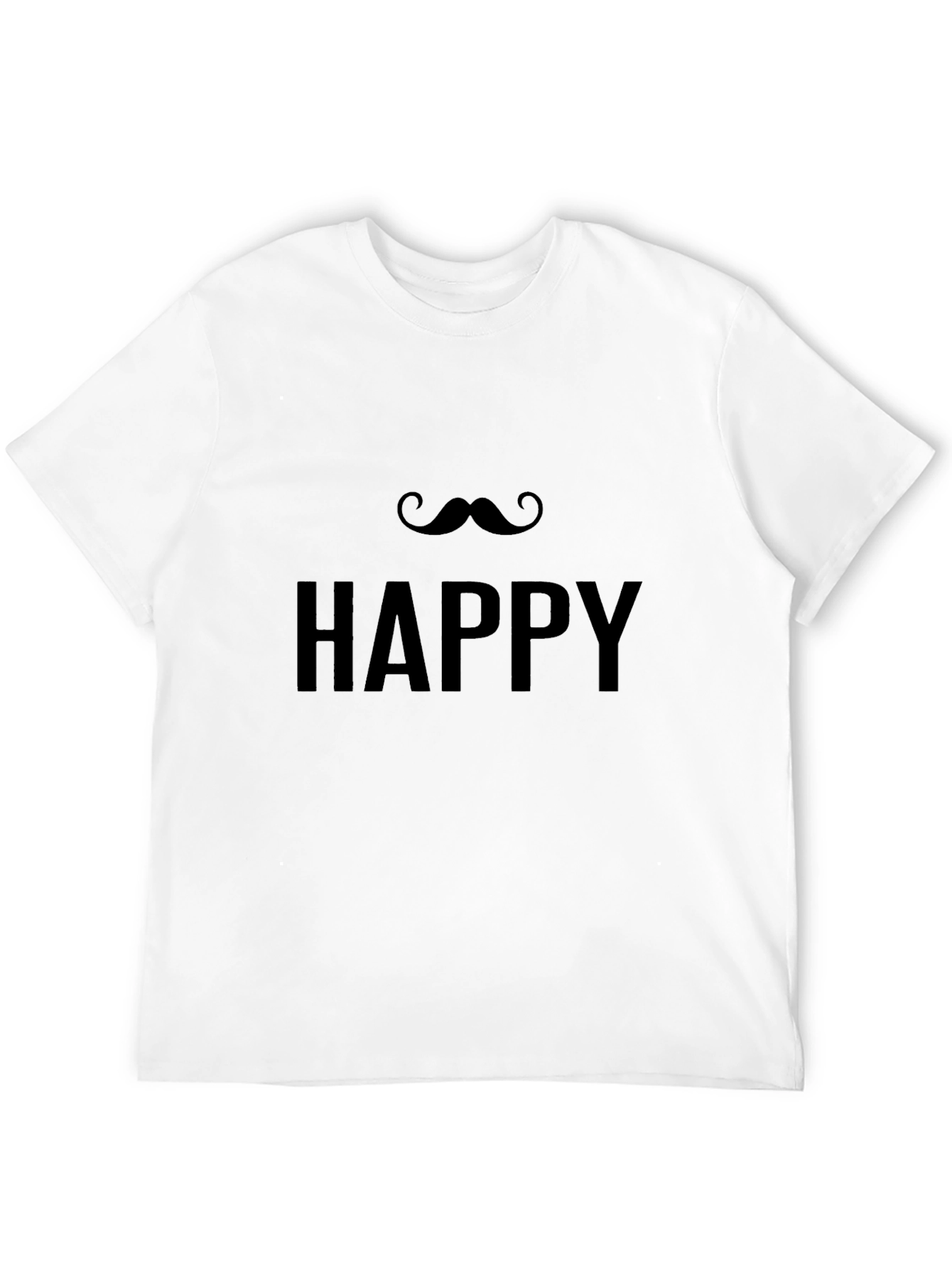 Black Happy Mustache T-Shirt - Classic Black view 12