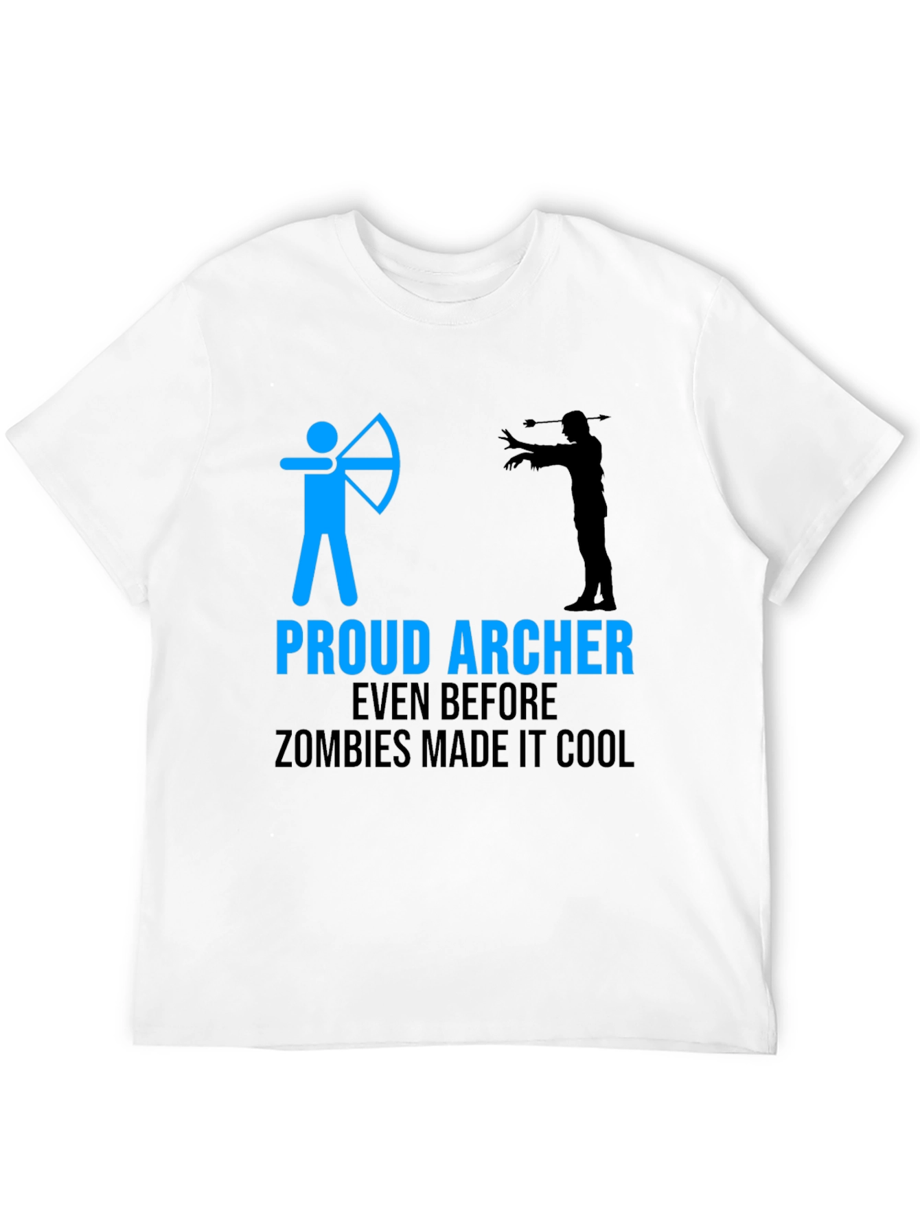 Black Proud Archer Zombie Funny T-Shirt view 12