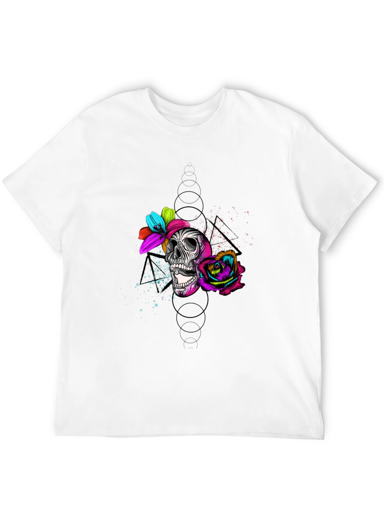 Black Skull & Roses Graphic Tee - Edgy Style view 12
