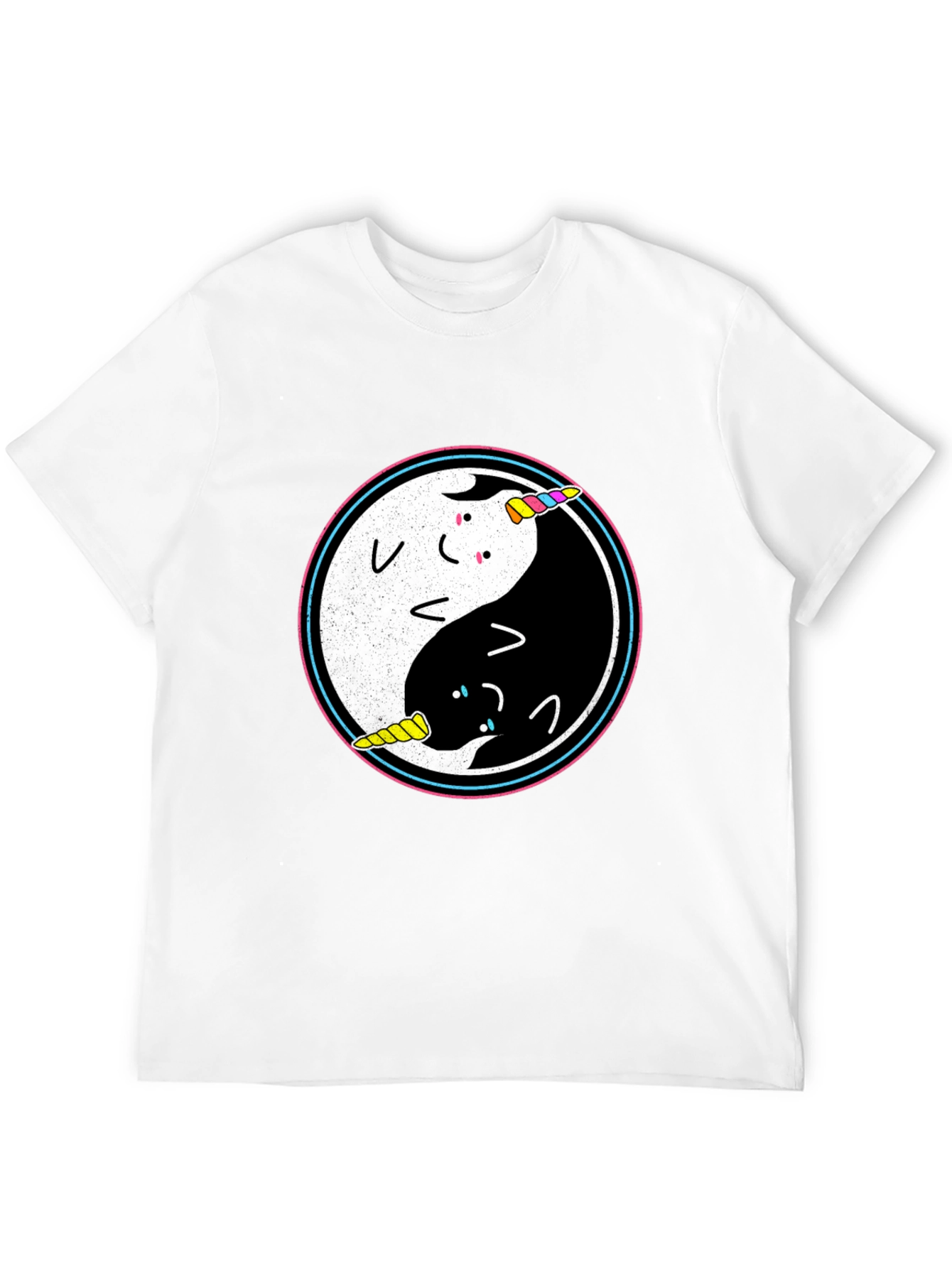 Black Yin Yang Unicorn T-Shirt view 12