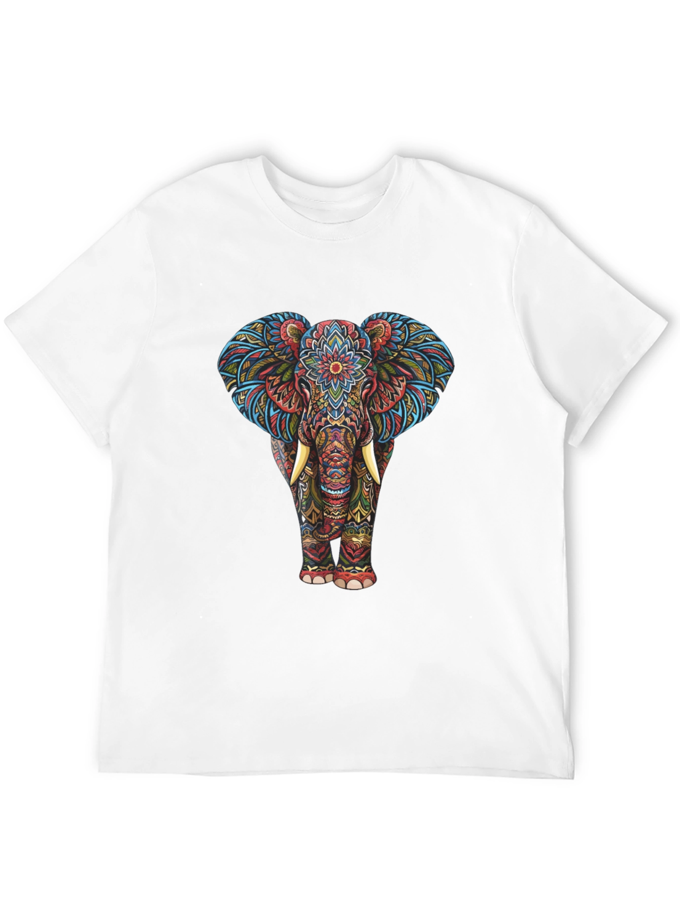 Black Elephant Mandala Graphic Tee - Black view 12