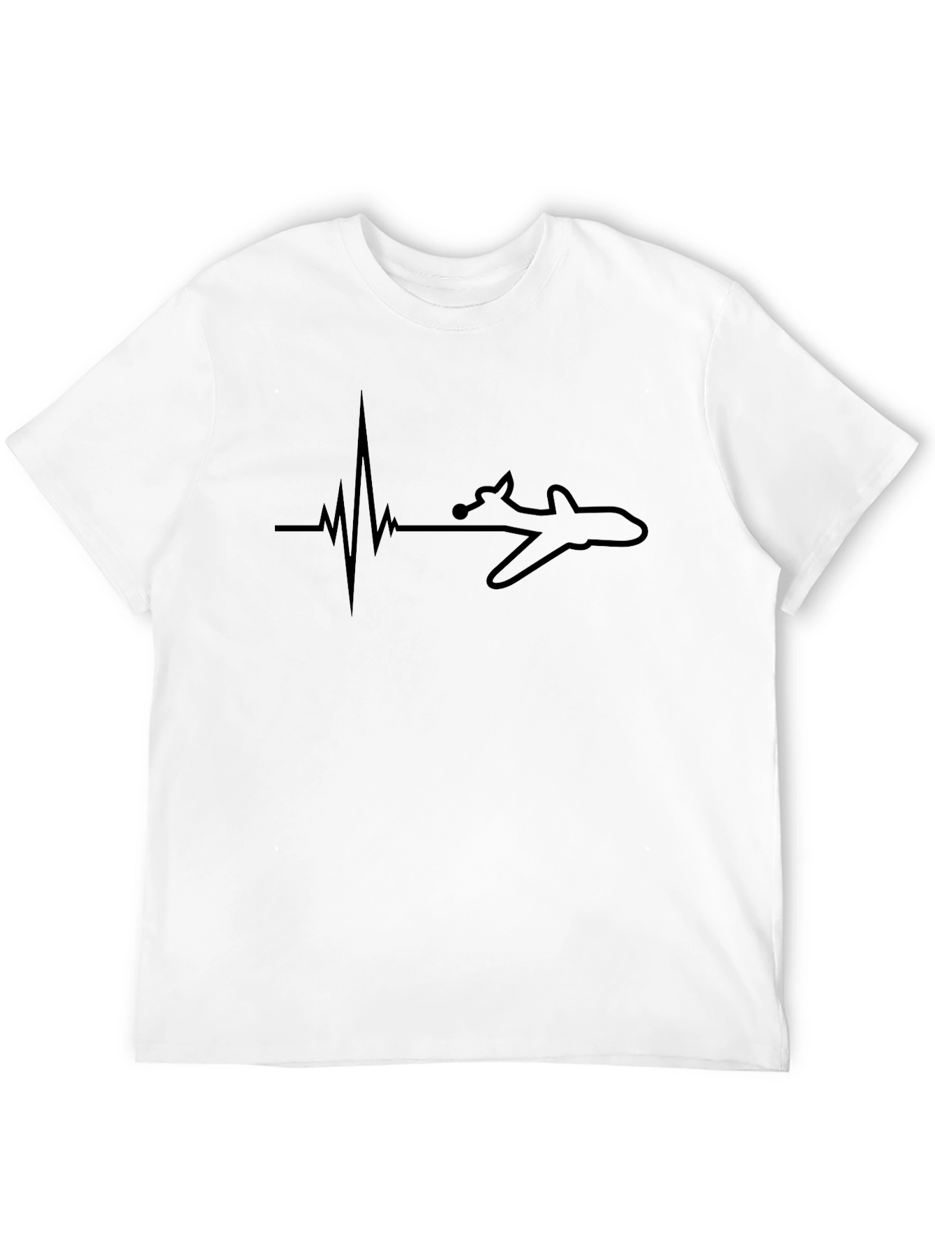 Black Pilot Heartbeat T-Shirt - Aviation Lover Tee view 12