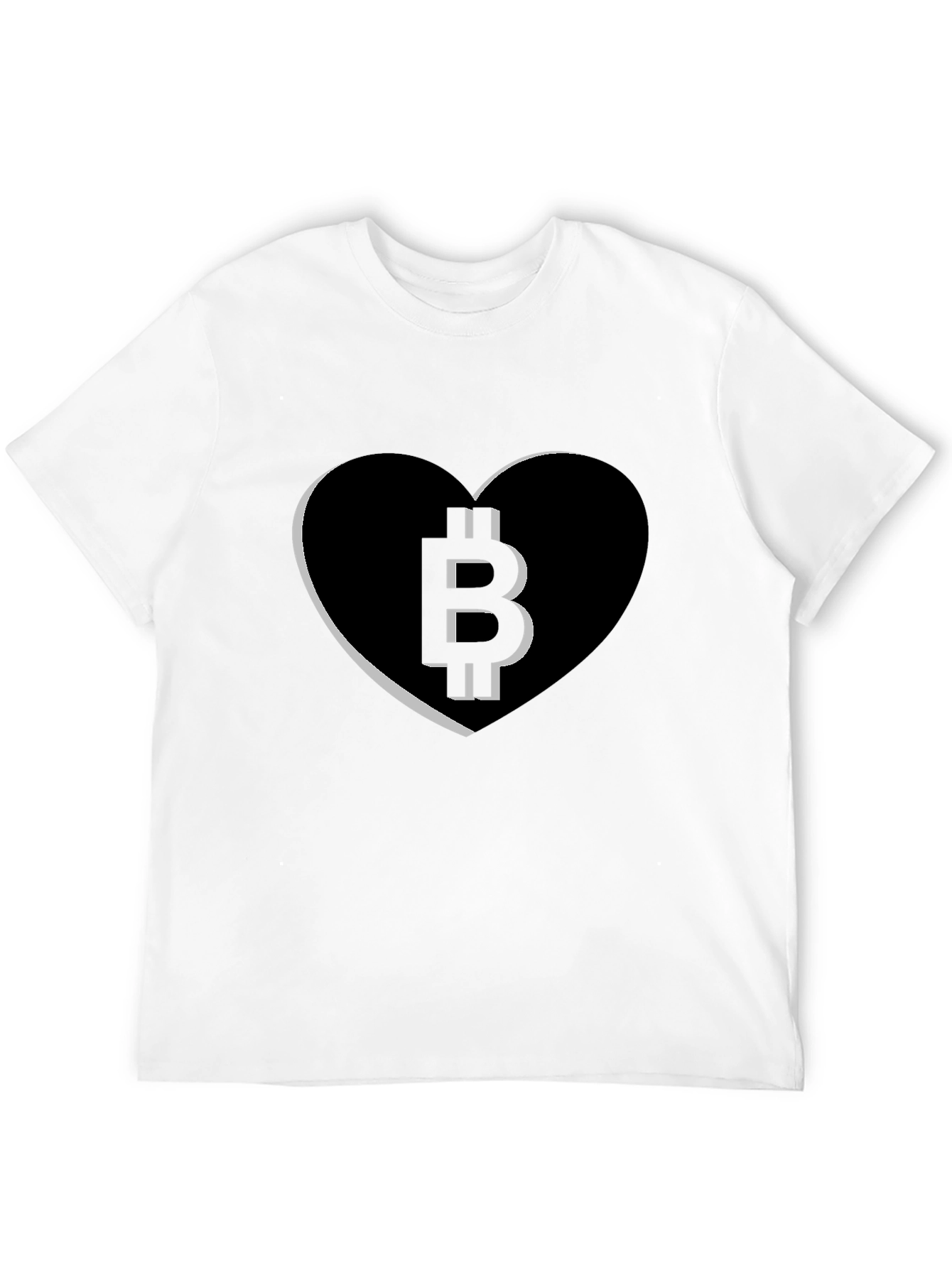 Black Bitcoin Heart Tee - Crypto Love T-Shirt view 12
