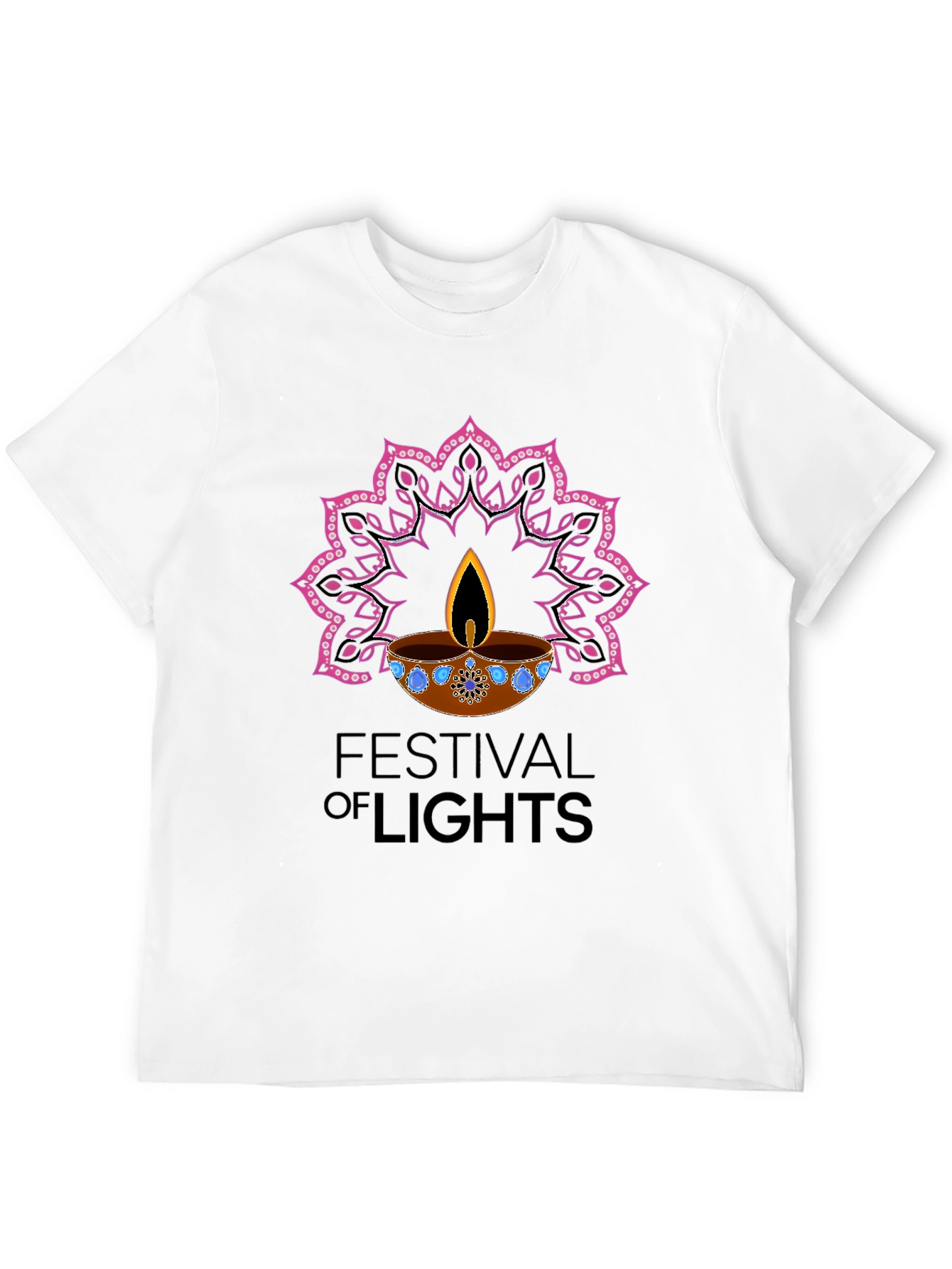 Black Festival of Lights Graphic T-Shirt view 12
