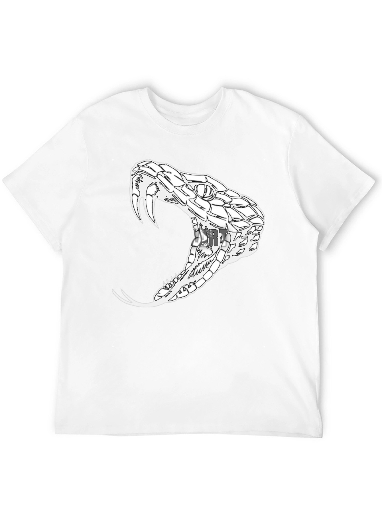 Black Men's Black T-Shirt with Snake Graphic view 12