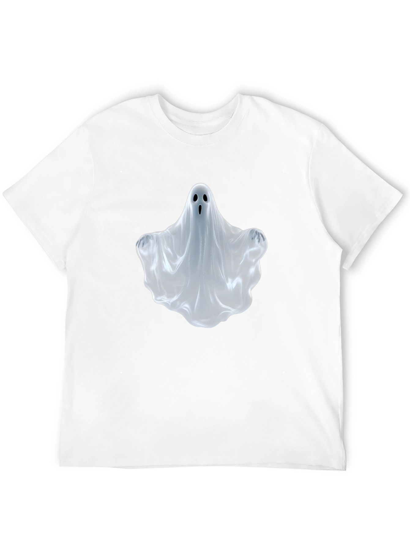 Black Spooky Ghost T-Shirt - Halloween Apparel view 12