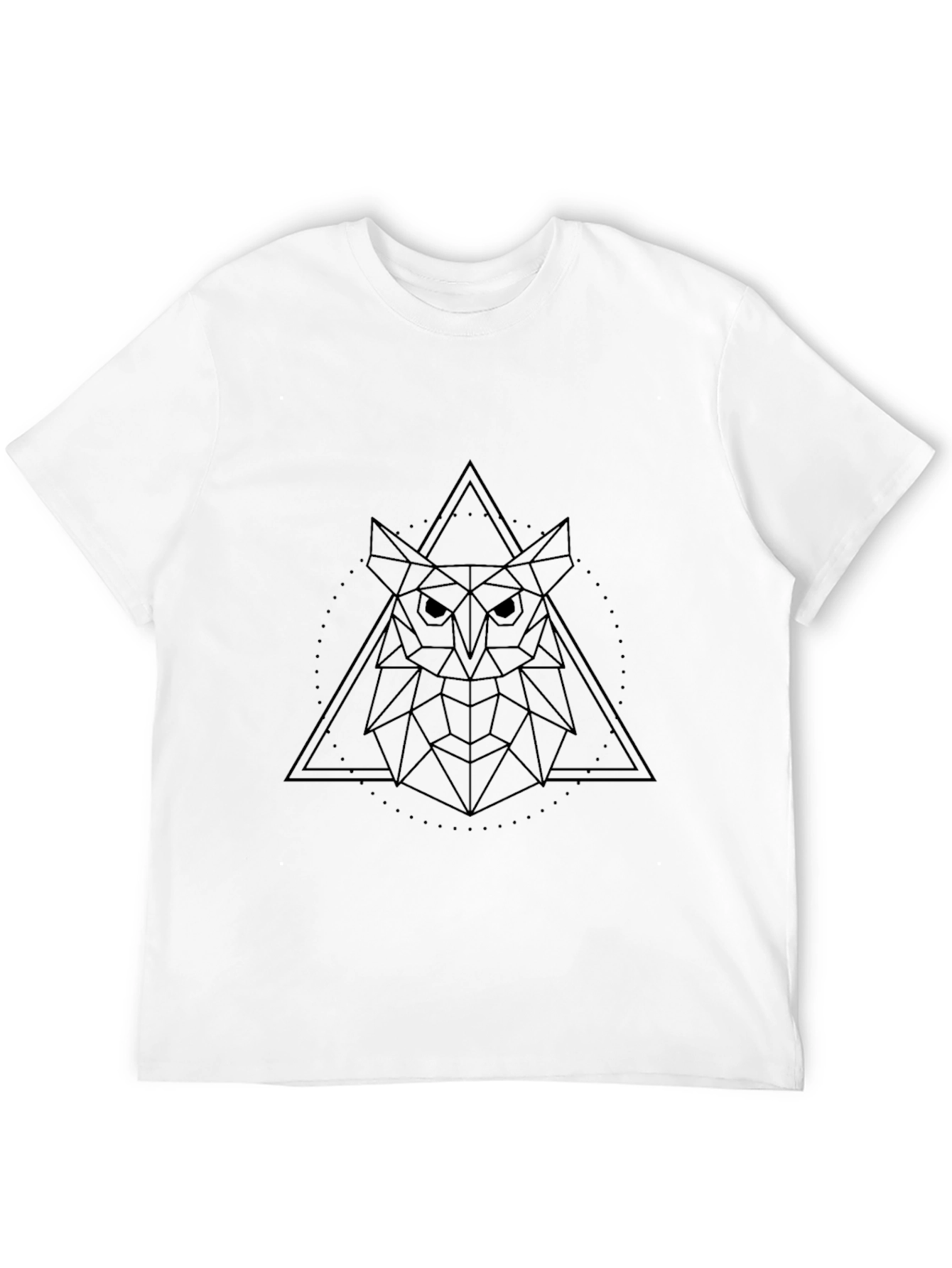 Black Geometric Owl Graphic Tee - Black view 12