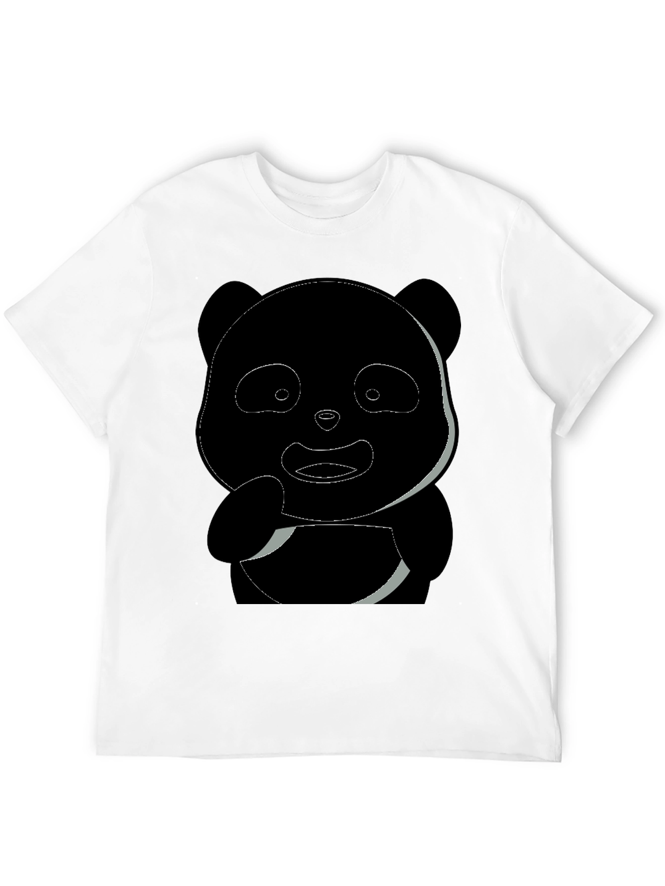 Black Panda Graphic Men's Black T-Shirt view 12