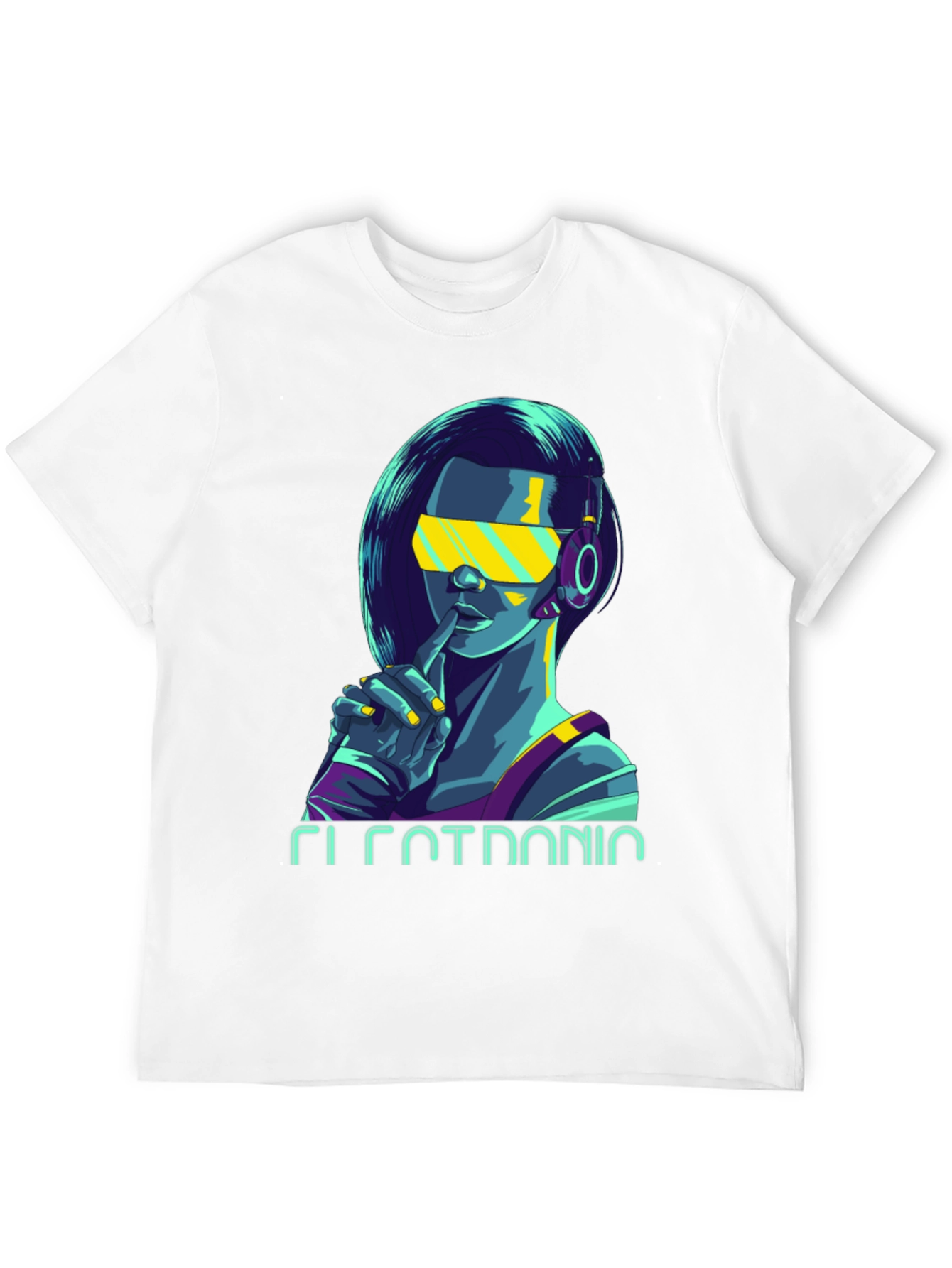Black Cyberpunk Girl Graphic Tee - Stylish Black Cotton T-Shirt view 12