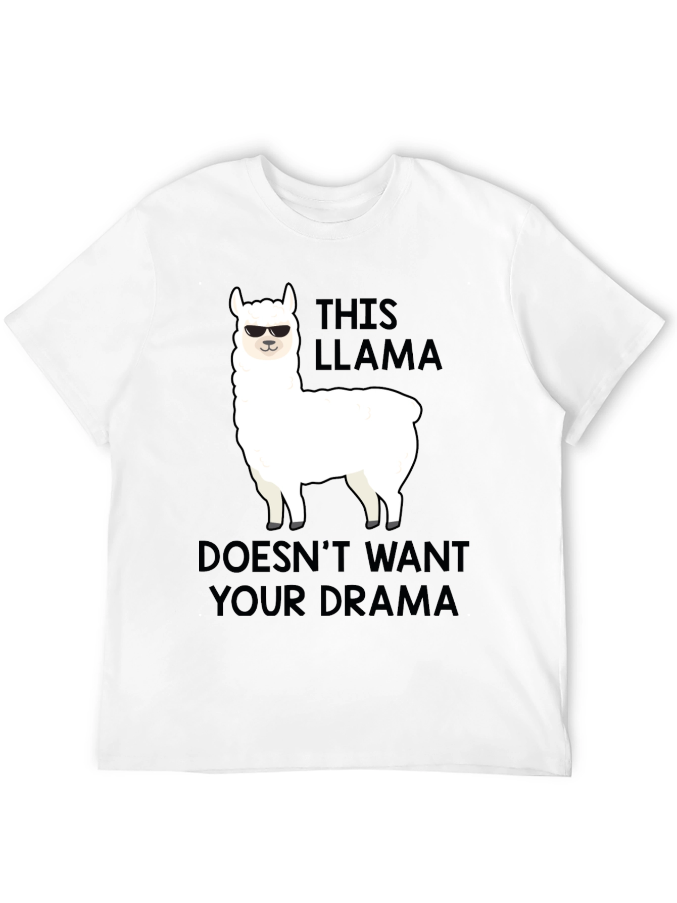 Black Llama Drama T-Shirt: Funny Graphic Tee for Men view 12
