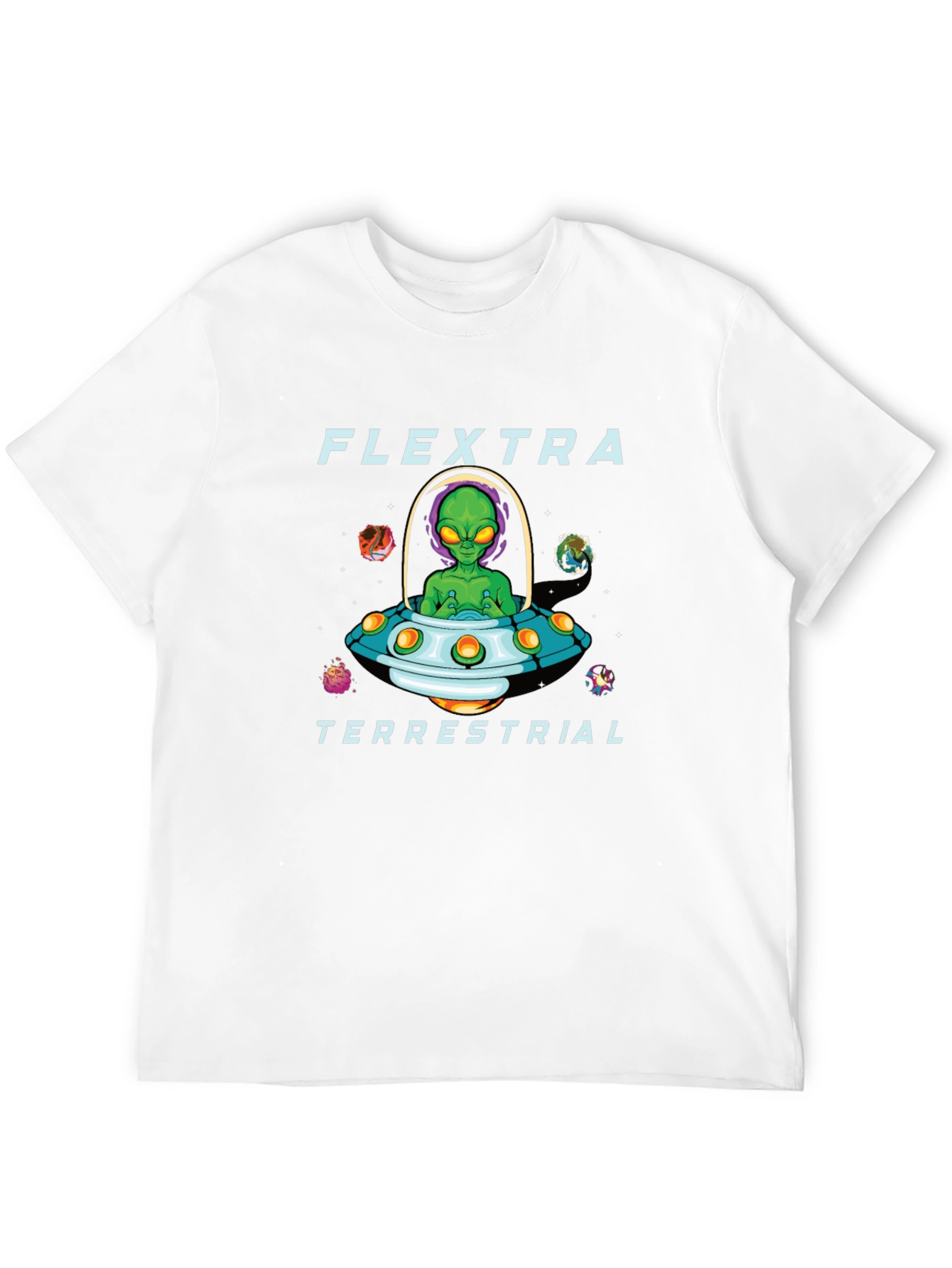 Black Flextra Terrestrial Alien Graphic T-Shirt view 12