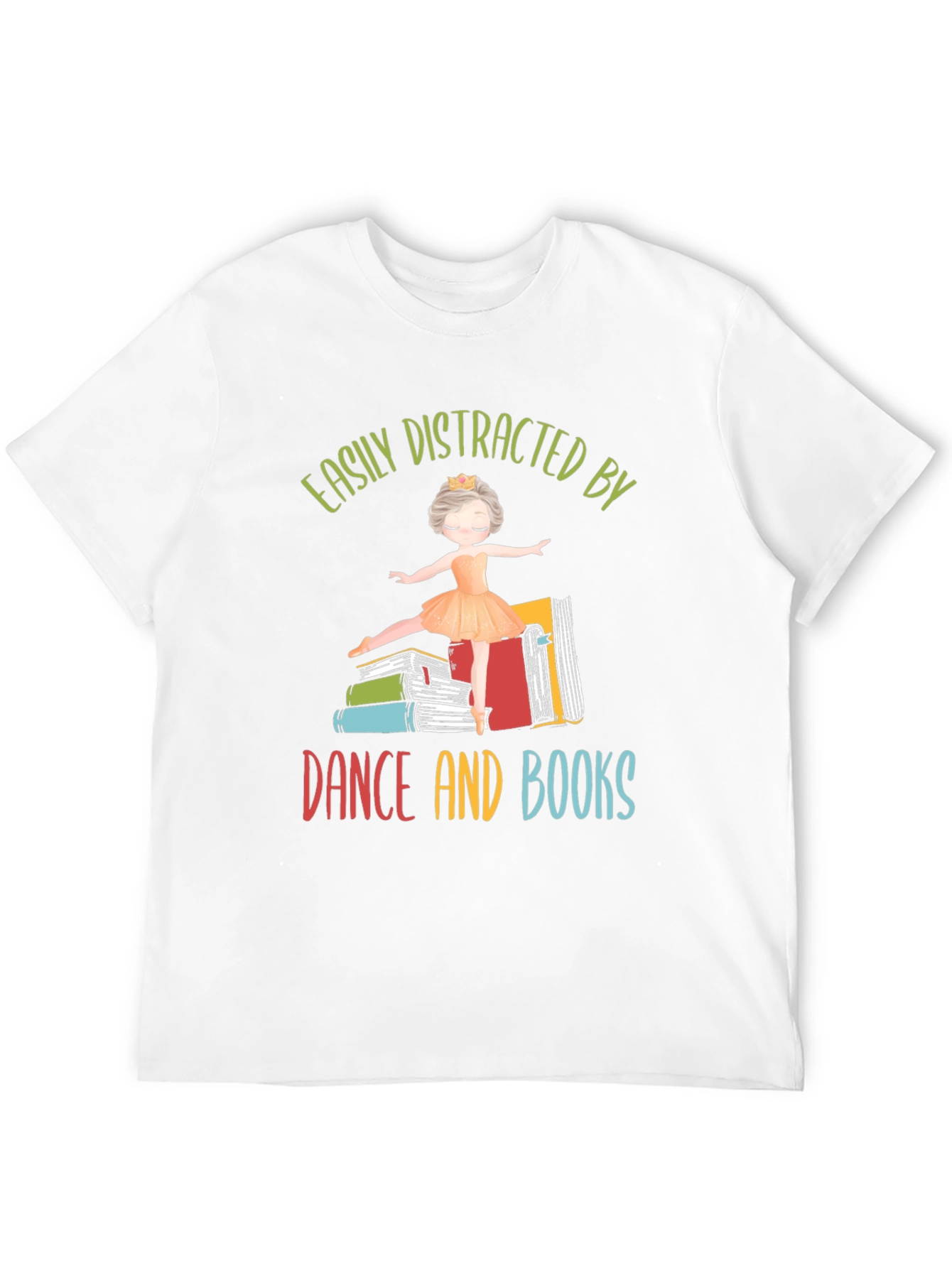 Black Easily Distracted By Dance and Books T-Shirt view 12