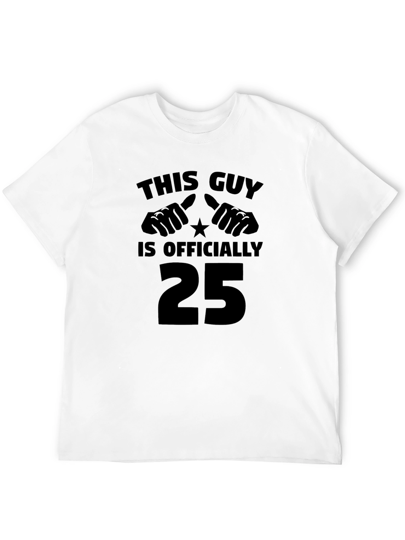 Black This Guy is Officially 25 - Birthday T-Shirt view 12