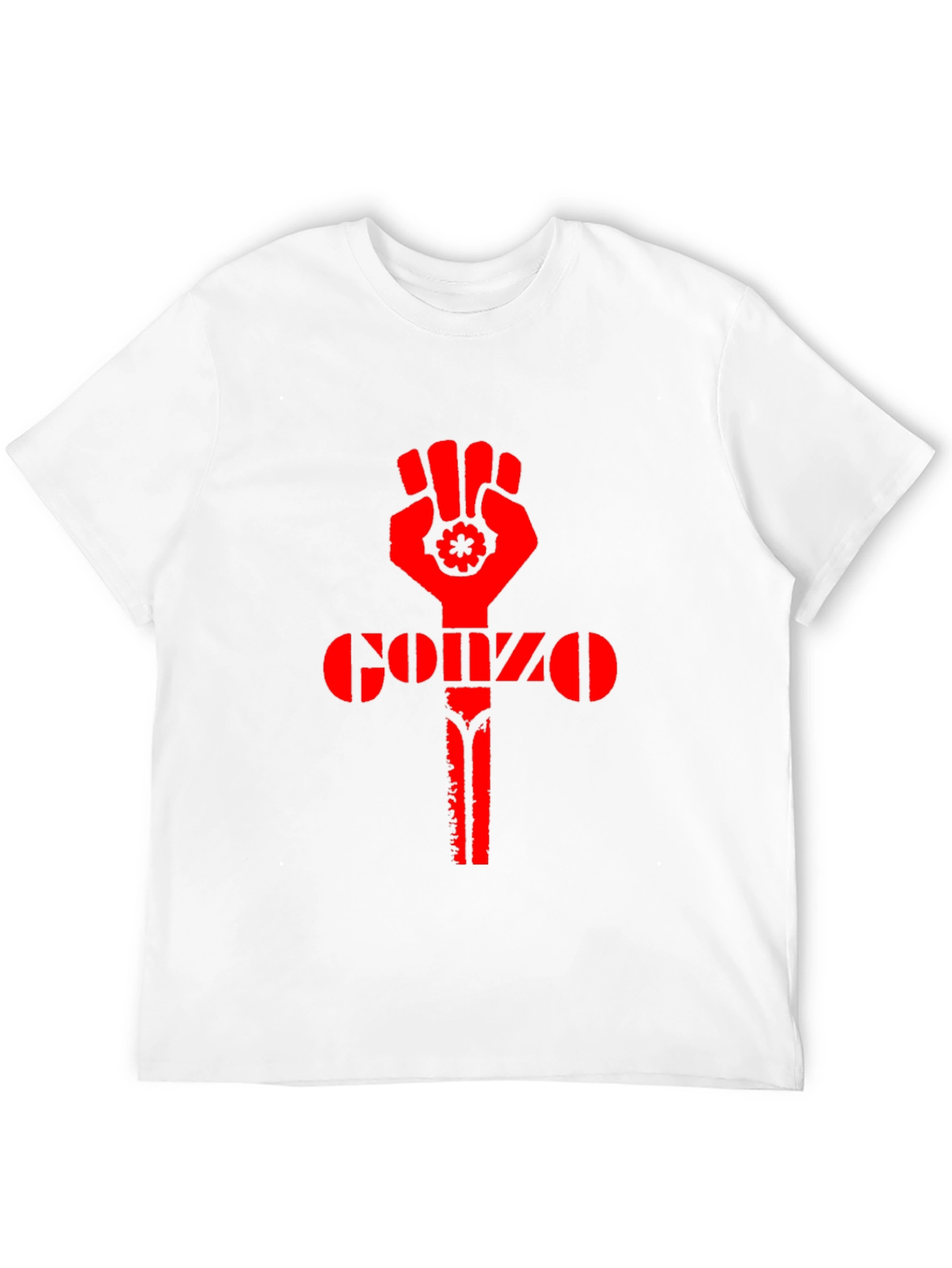 Black Gonzo Fist Black T-Shirt - Red Design view 12